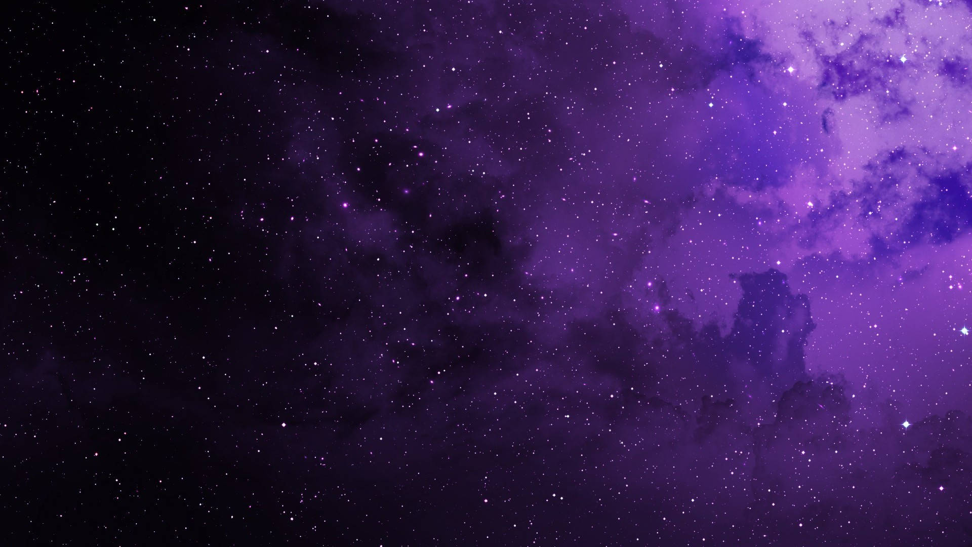 deep purple nebulae, twinkling stars, dark void, Full HD Desktop Wallpaper