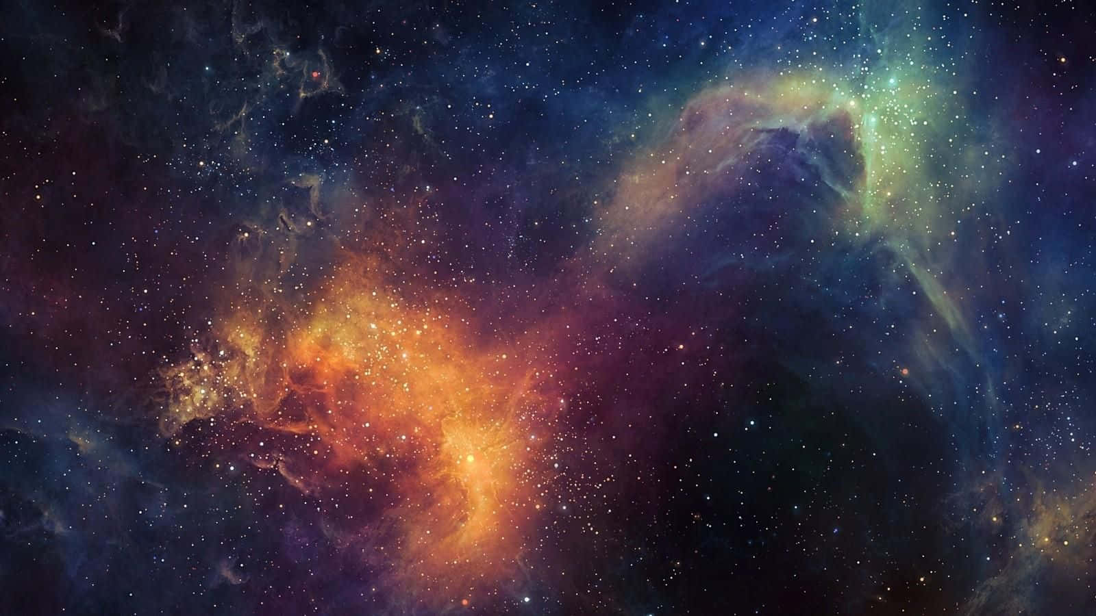 Stars Computer, cosmic nebula, glowing orange, HD Desktop Wallpaper