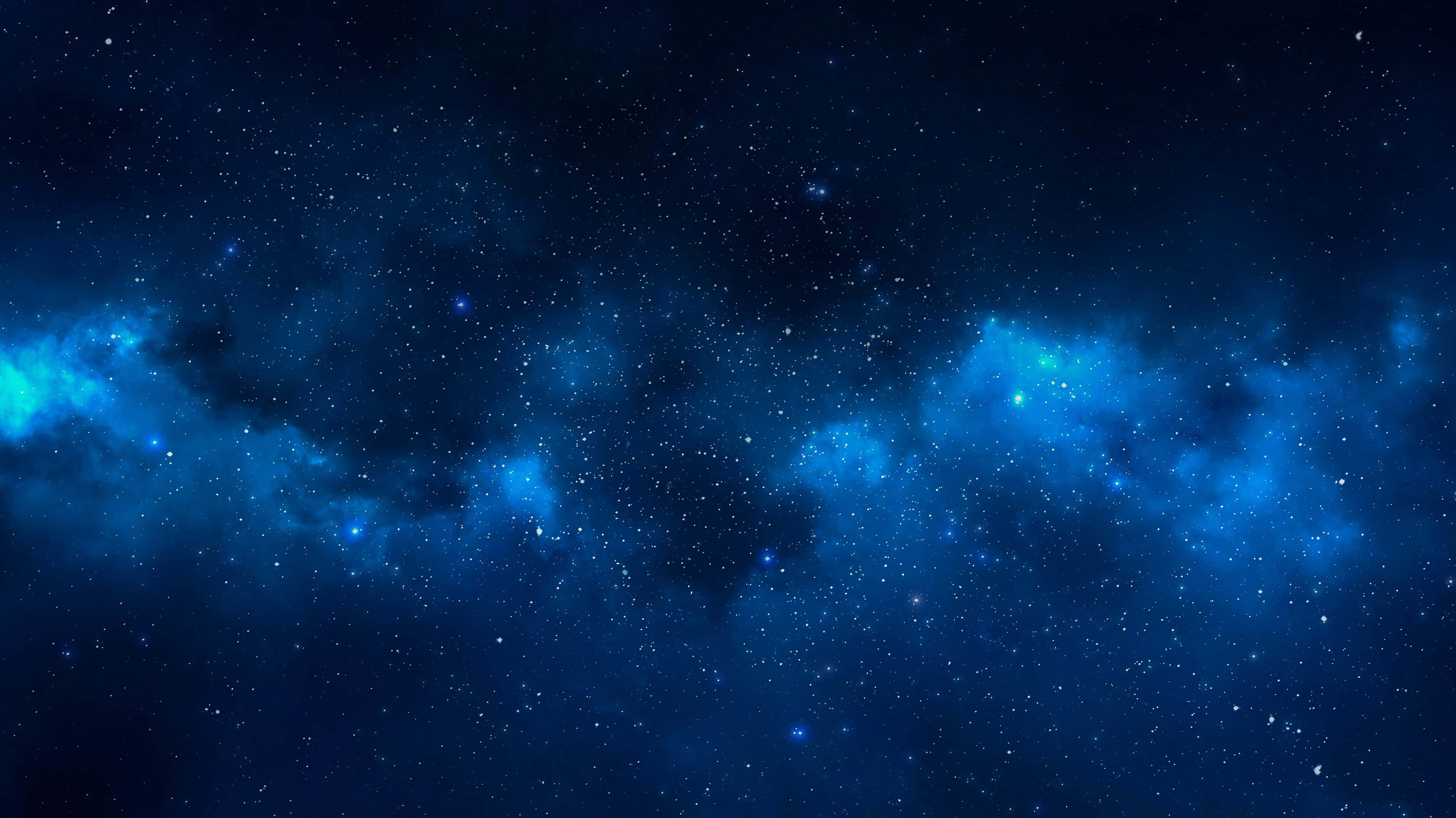 Stars Computer, glowing blue nebulae, twinkling stars, 4K Desktop Wallpaper