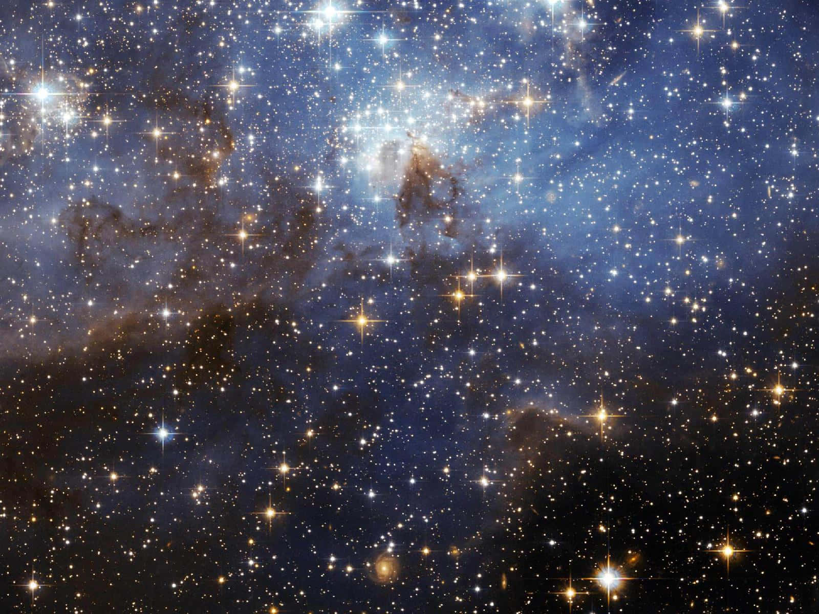 stars computer, blue star cluster, glowing stars, HD Desktop Wallpaper
