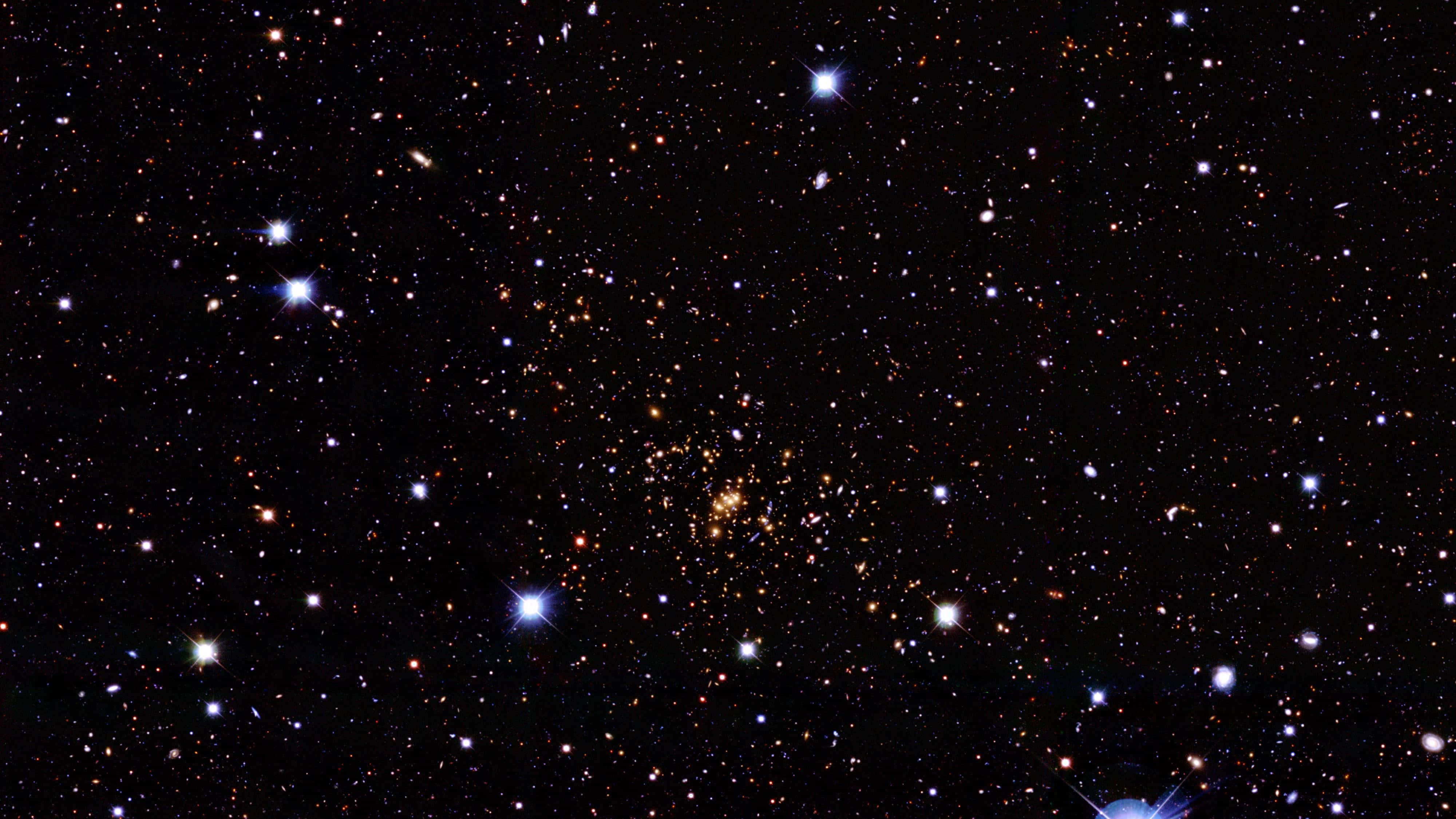 stars, blue stars, orange stars, 4K Desktop Wallpaper