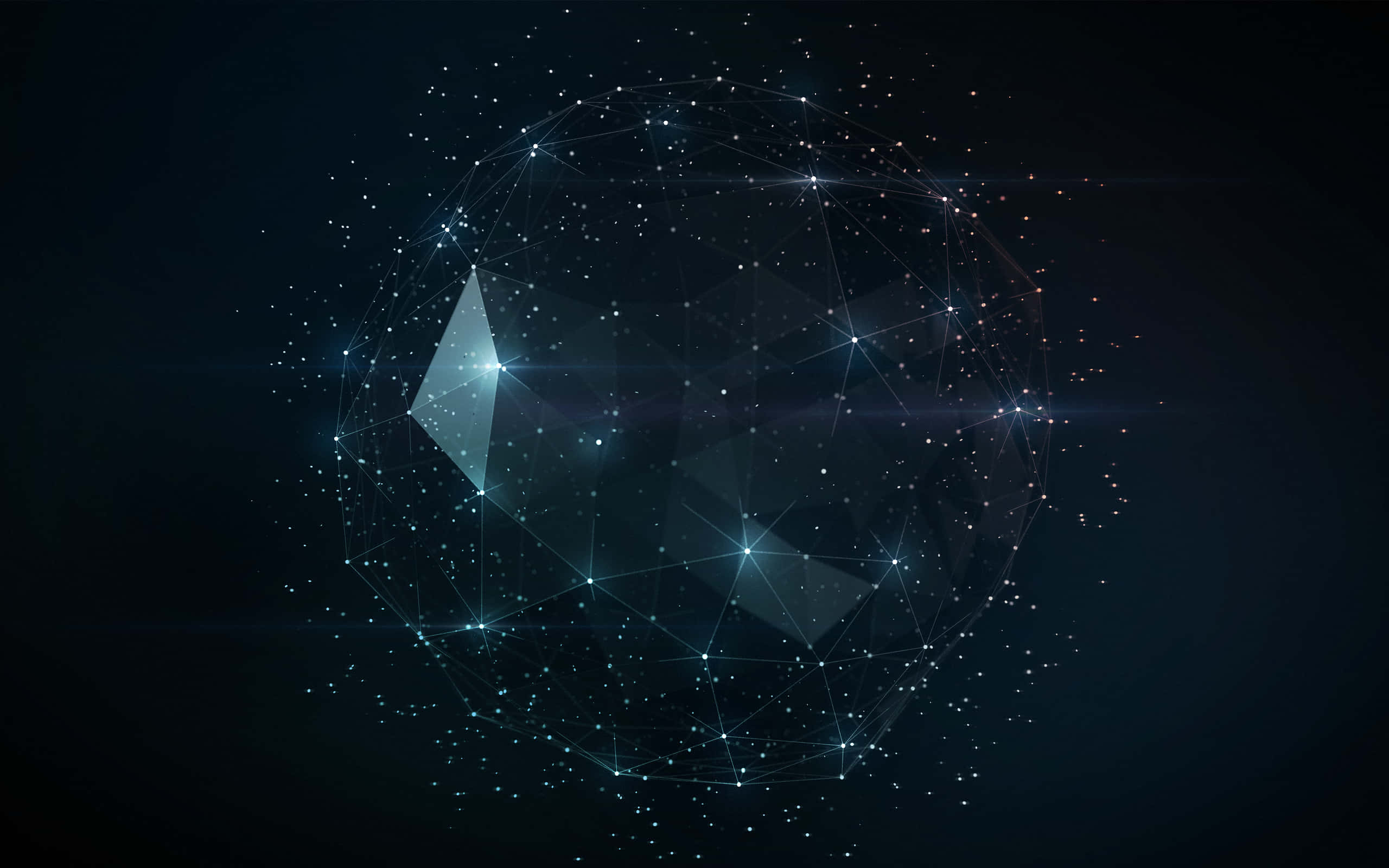 stars computer, 2560 x 1600, glowing geometric sphere, 2K Desktop Wallpaper