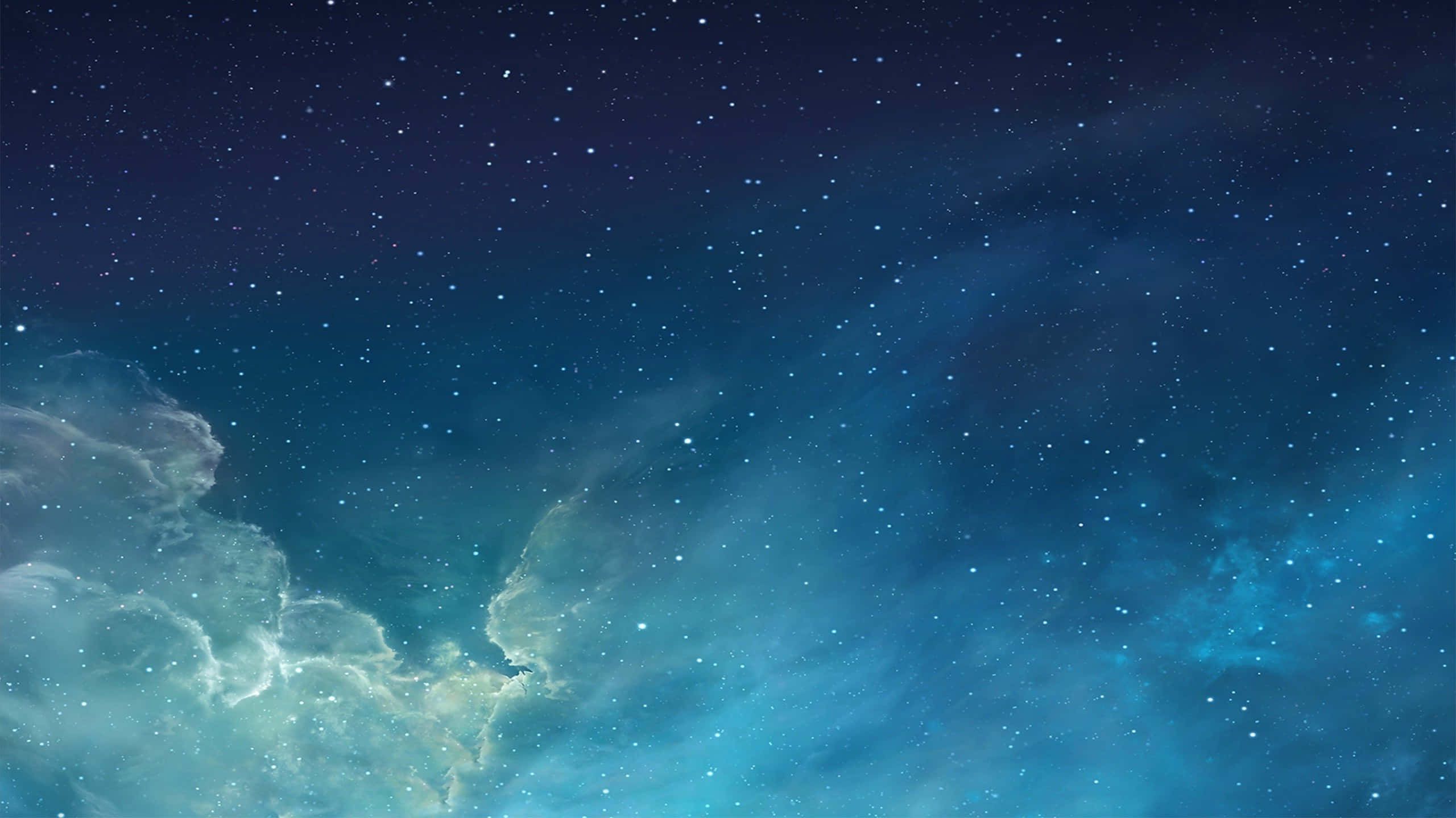 Stars Computer, starry night sky, glowing blue nebulae, 2K Desktop Wallpaper