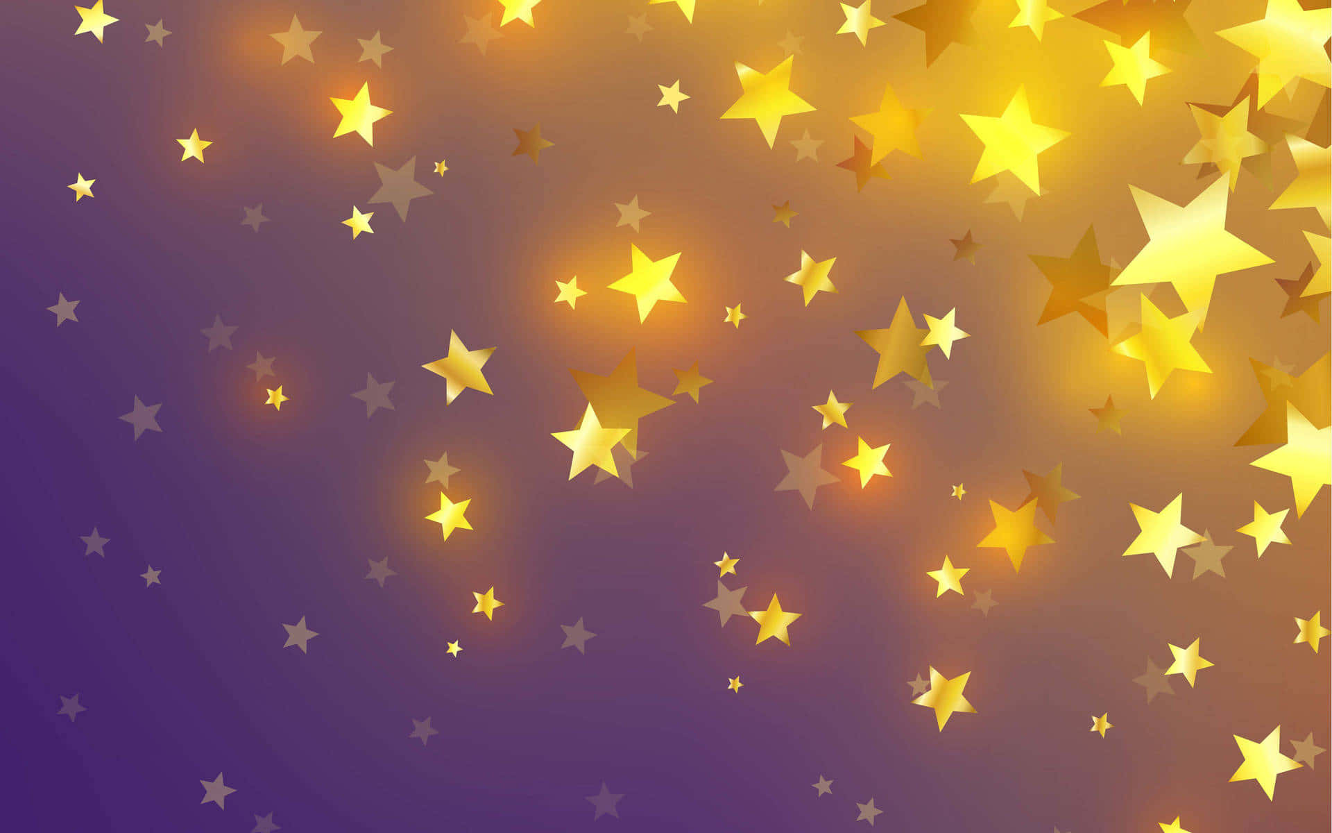 golden stars, purple background, gradient purple and orange background, Full HD Desktop Wallpaper