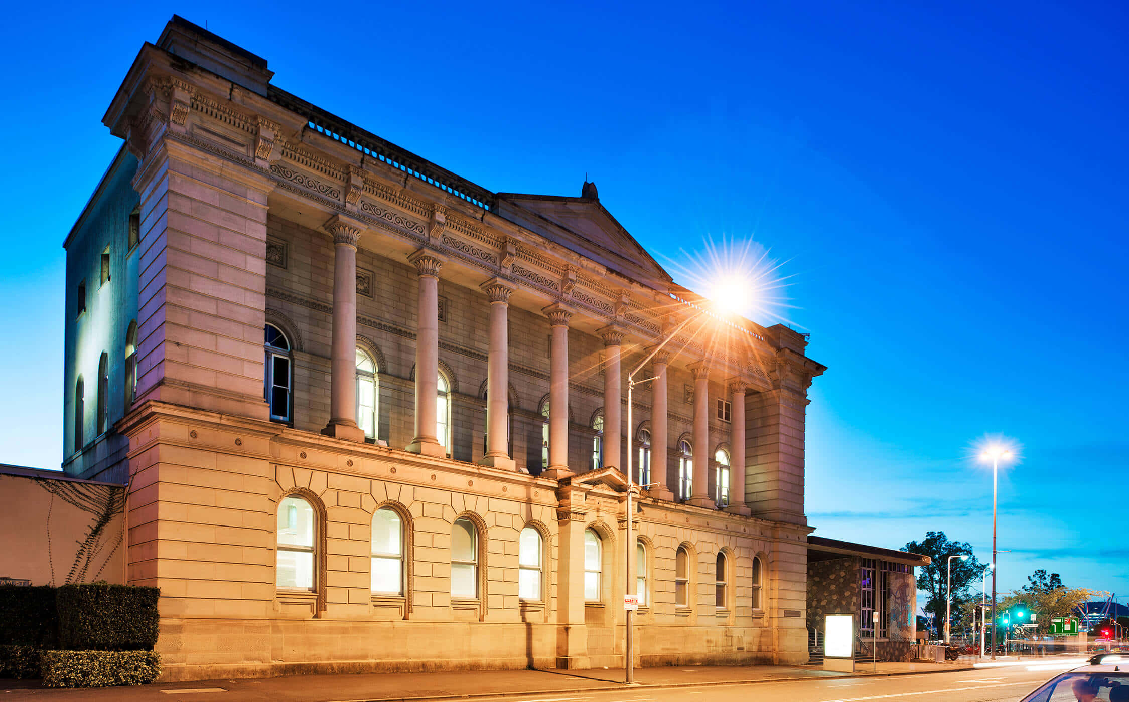 historic library building, twilight, neoclassical building, Full HD Desktop Wallpaper
