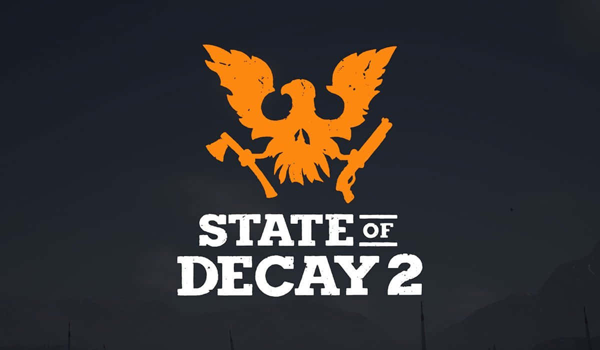 State Of Decay 2, orange stylized eagle skull, axes, SD Desktop Wallpaper