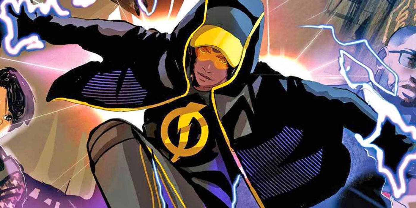 Static Shock, black and yellow suit, lightning effects, HD Desktop Wallpaper