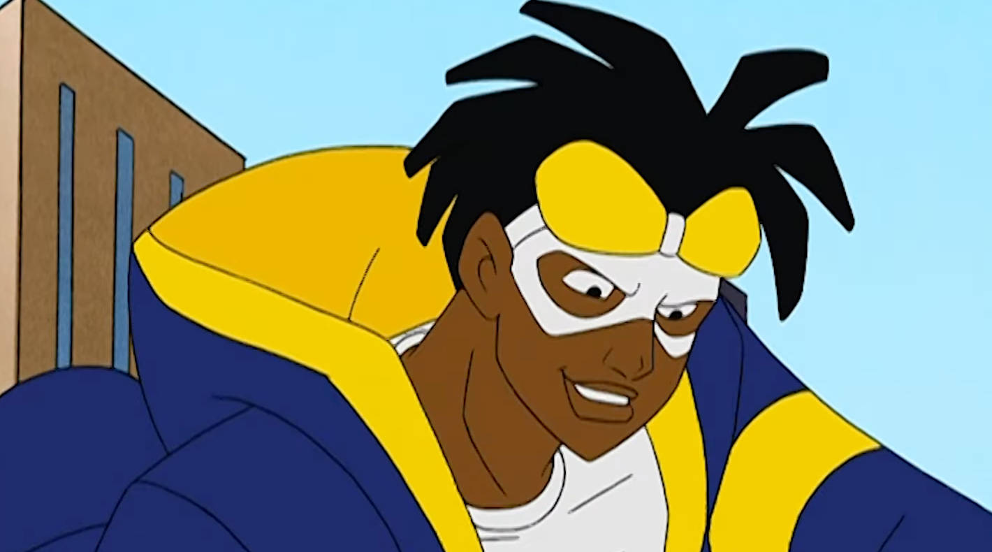 Static Shock, black spiky hair, yellow mask, HD Desktop Wallpaper