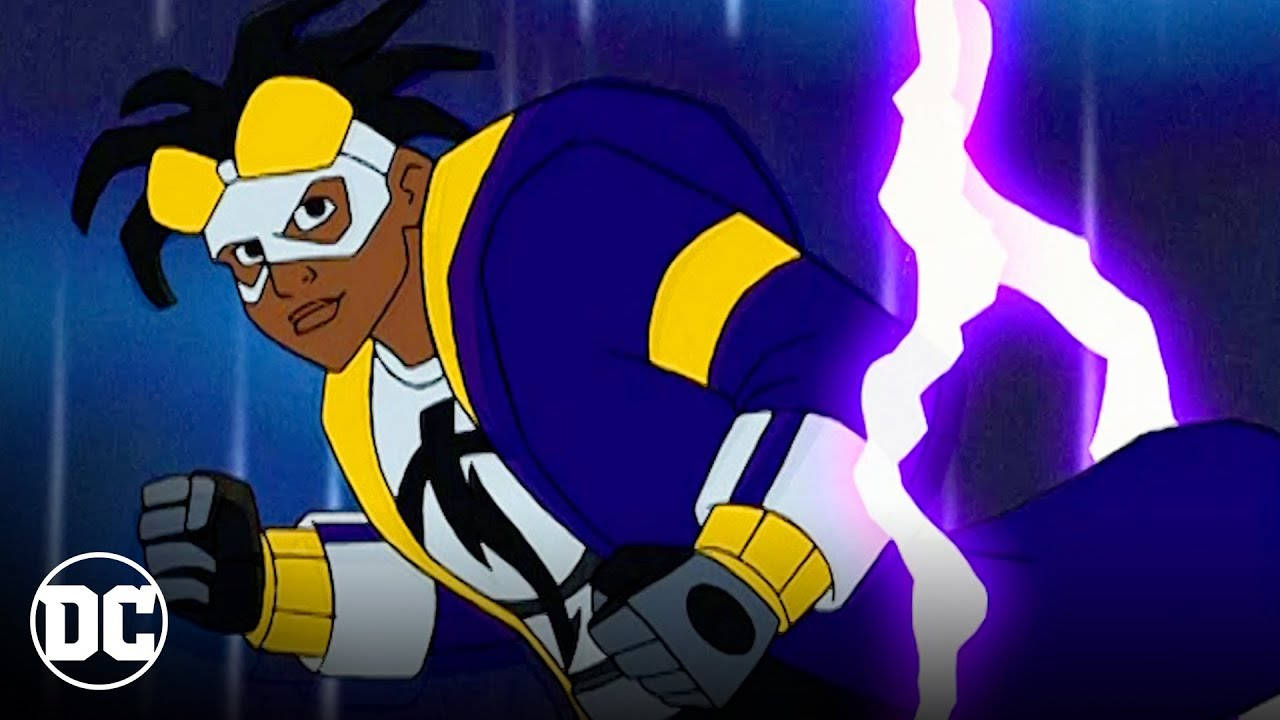 Static Shock, purple lightning, purple and yellow suit, HD Desktop Wallpaper