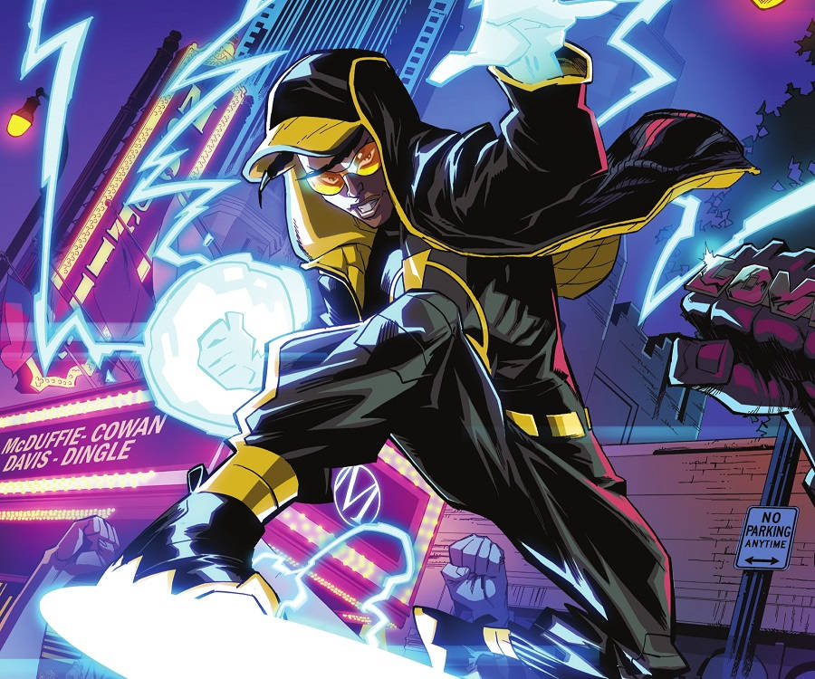 Static Shock, black and yellow suit, electric energy, SD Desktop Wallpaper