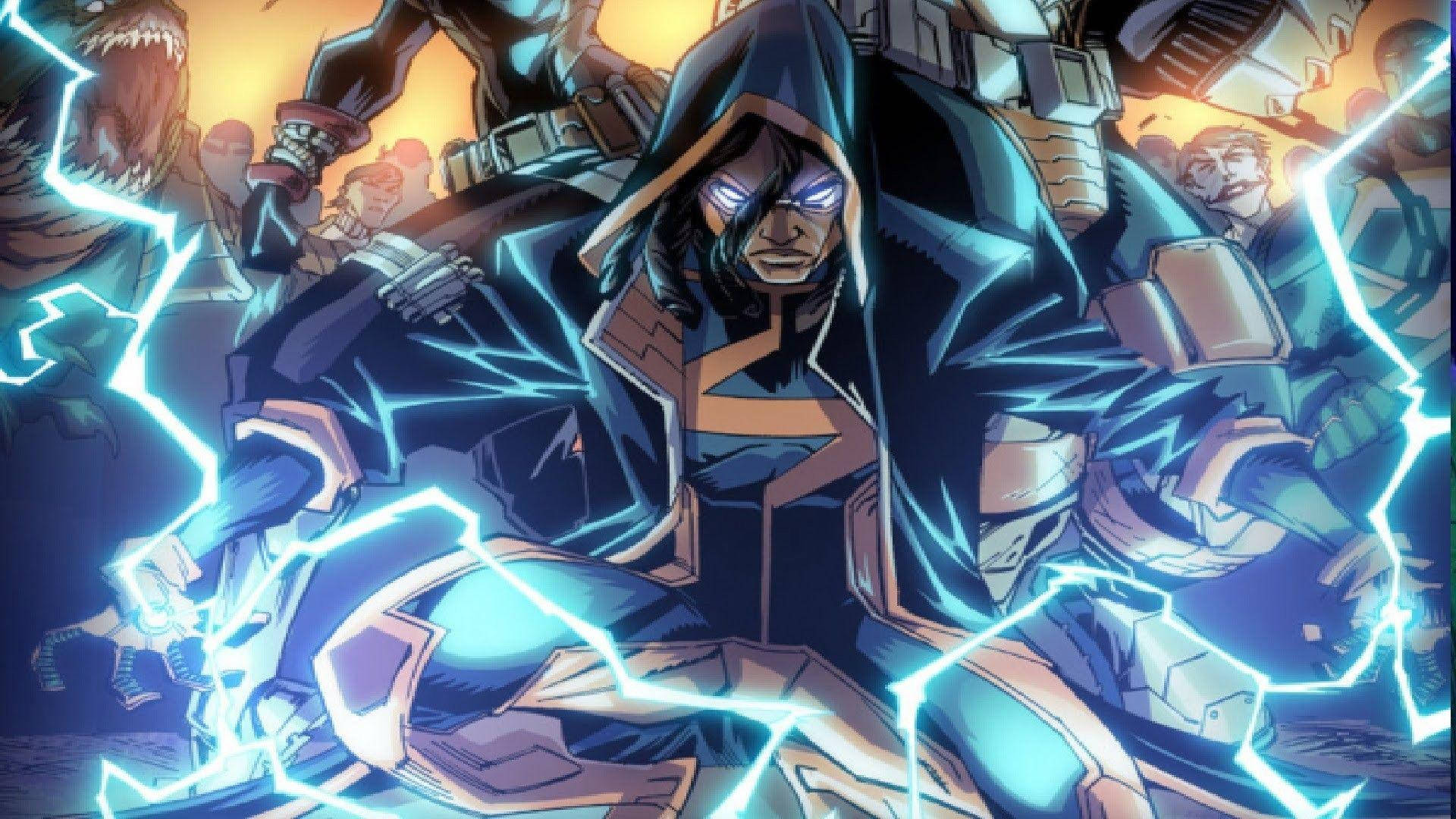 Static Shock, glowing eyes, blue lightning, Full HD Desktop Wallpaper