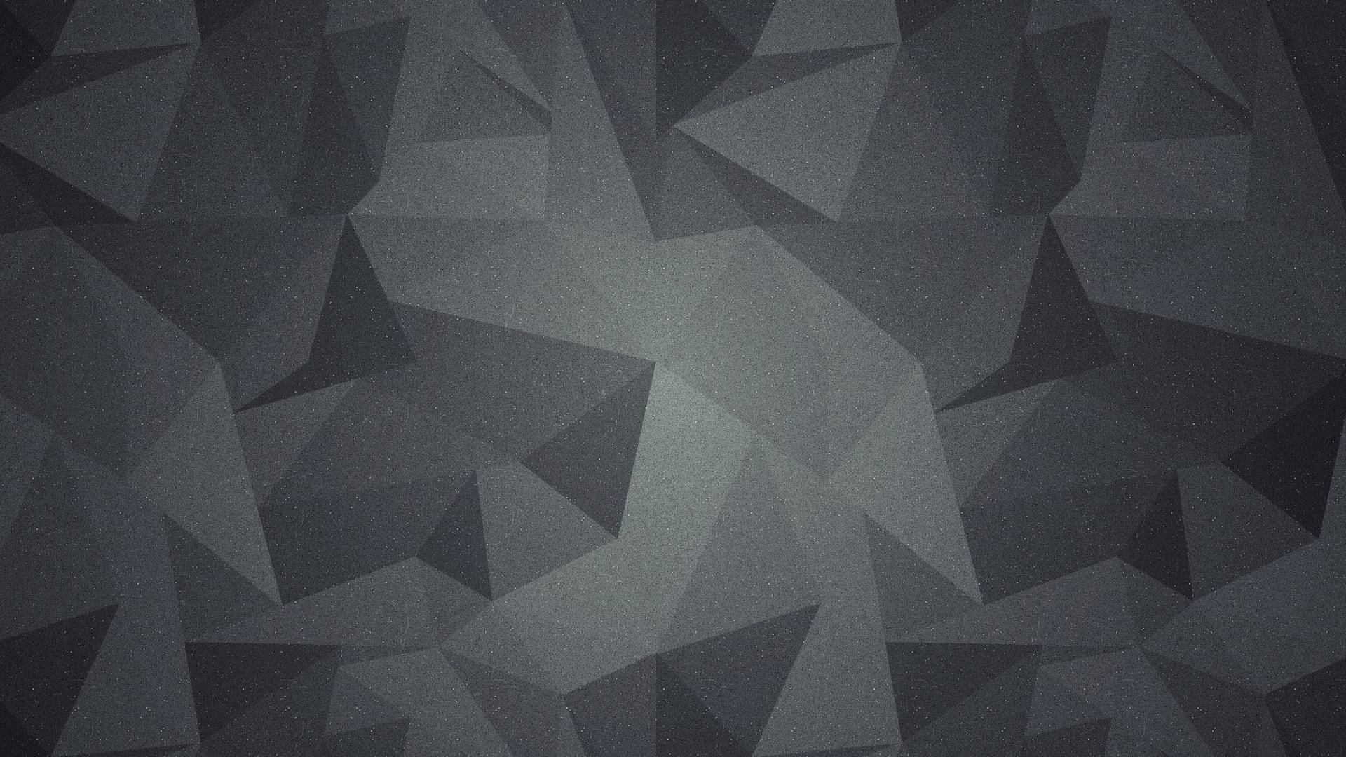 Static, gray polygons, geometric triangular facets, Full HD Desktop Wallpaper