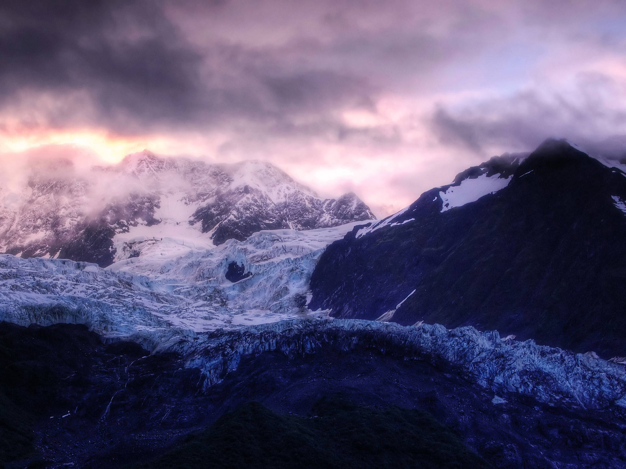 Static, dark blue, glacier, Full HD Desktop Wallpaper