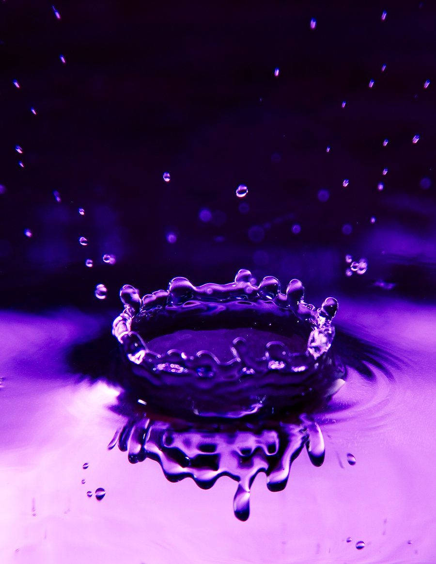 Static, purple water droplets, crown-shaped water droplet, SD Phone Wallpaper