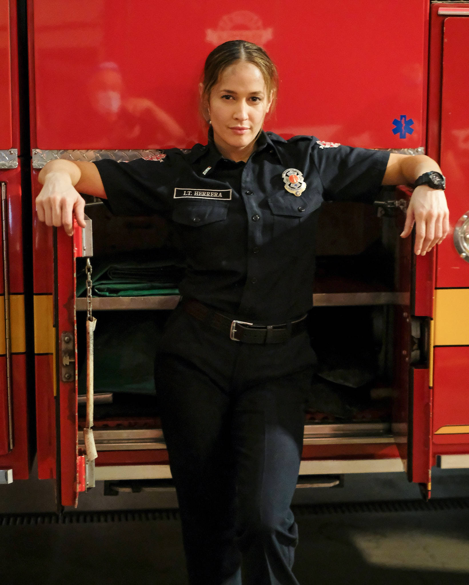 Station 19, female firefighter, red fire truck, Full HD Phone Wallpaper