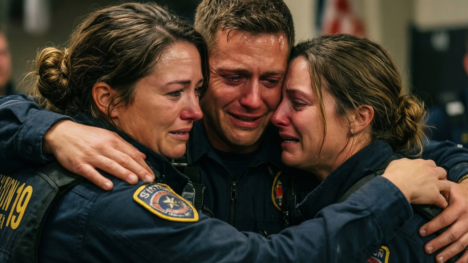 Station 19, blue uniforms, embrace, Full HD Desktop Wallpaper