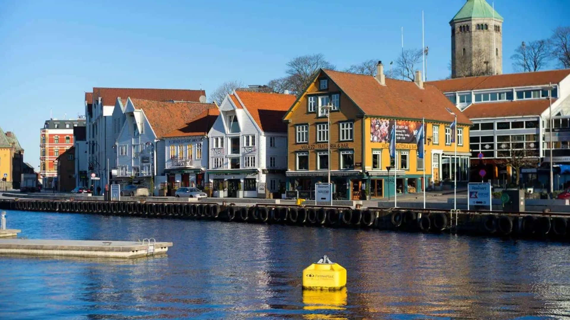 Stavanger, waterfront, colorful architecture, Full HD Desktop Wallpaper