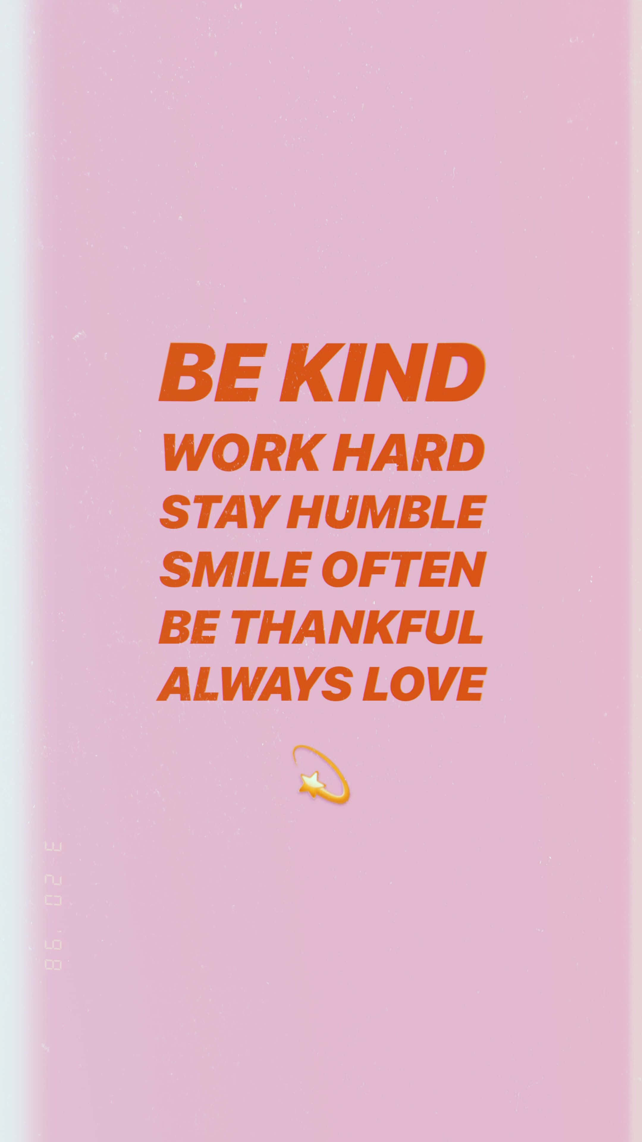 Stay Humble, soft pink background, bold orange motivational text, 4K Phone Wallpaper