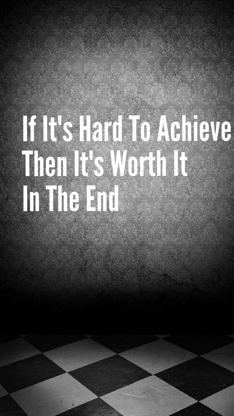 Humble Effort Quote, textured gray wall, checkered floor, HD Phone Wallpaper