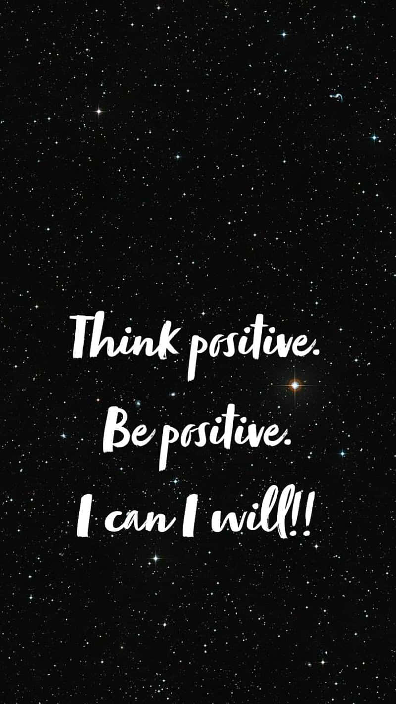 starry night sky, white handwritten motivational text, positivity, HD Phone Wallpaper