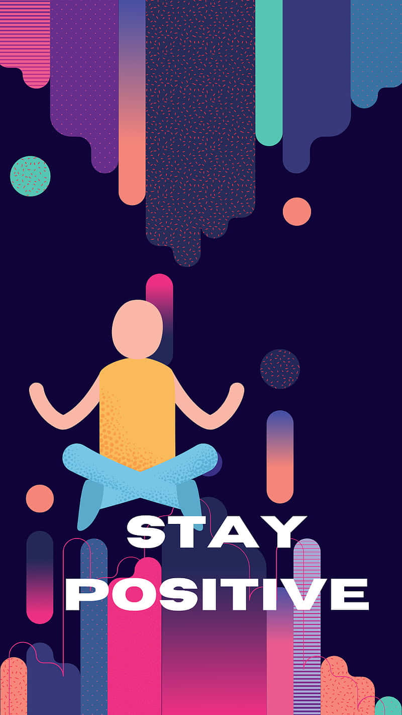 Stay positive, meditates peacefully, vibrant abstract shapes, HD Phone Wallpaper