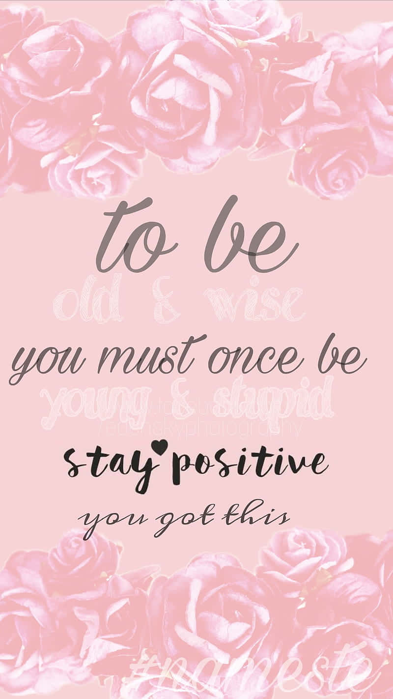 pink roses, motivational text, soft pastel background, HD Phone Wallpaper