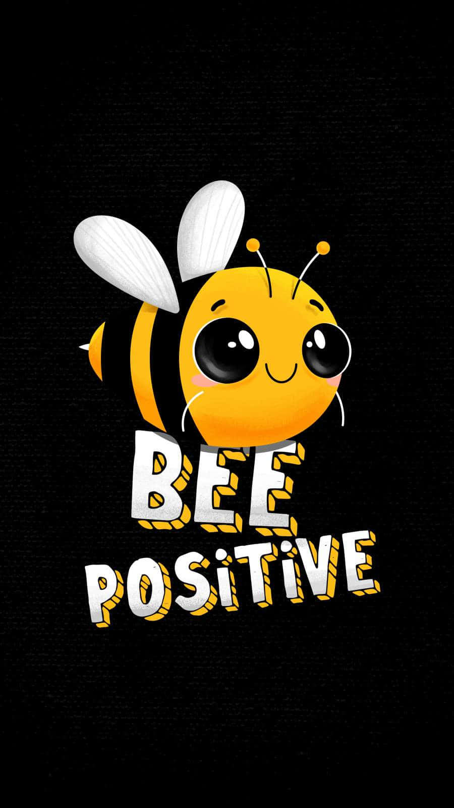 bee positive, cartoon bee, big eyes, HD Phone Wallpaper
