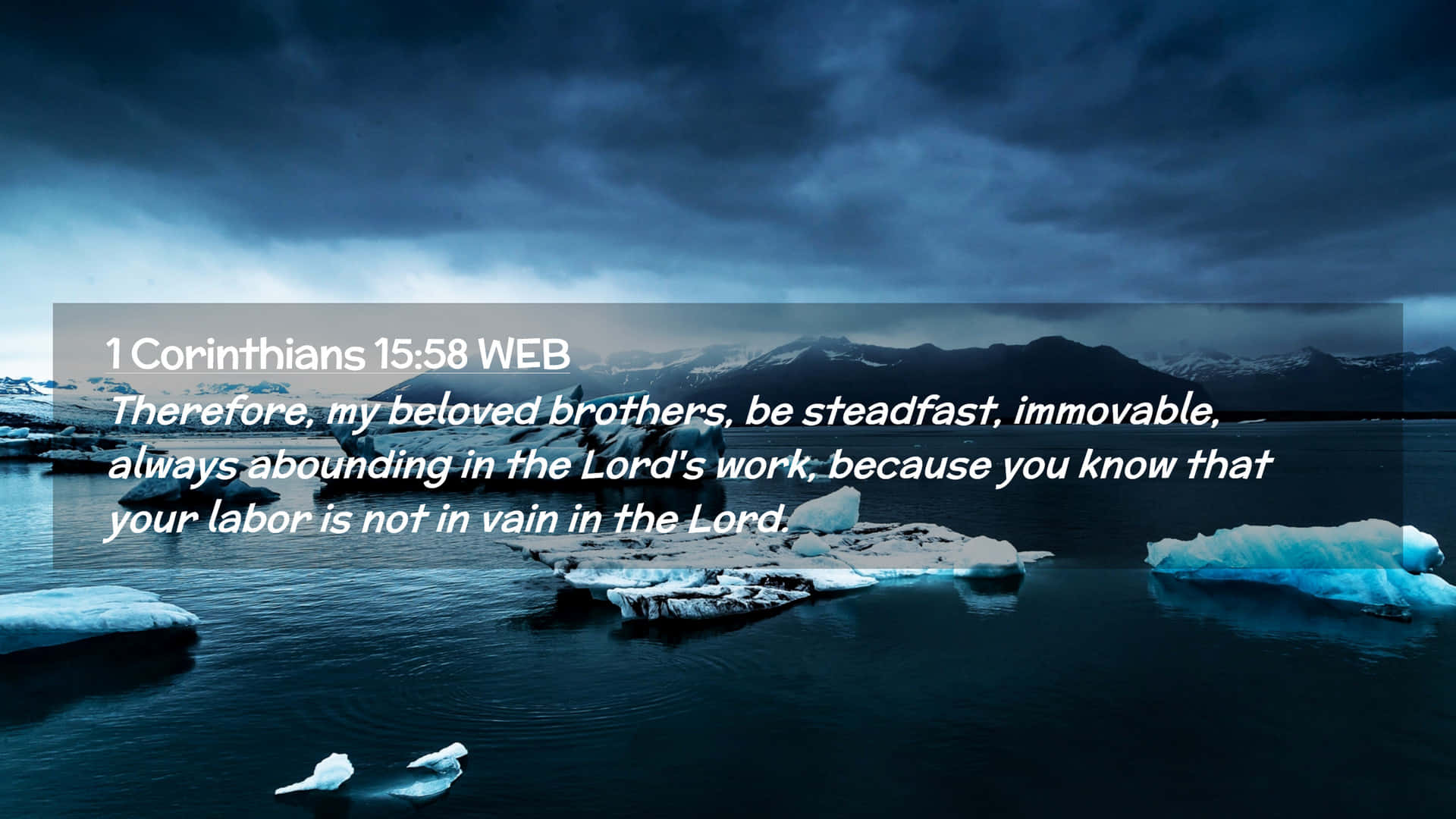 Steadfast, Iceberg Scene, dark storm clouds, Full HD Desktop Wallpaper