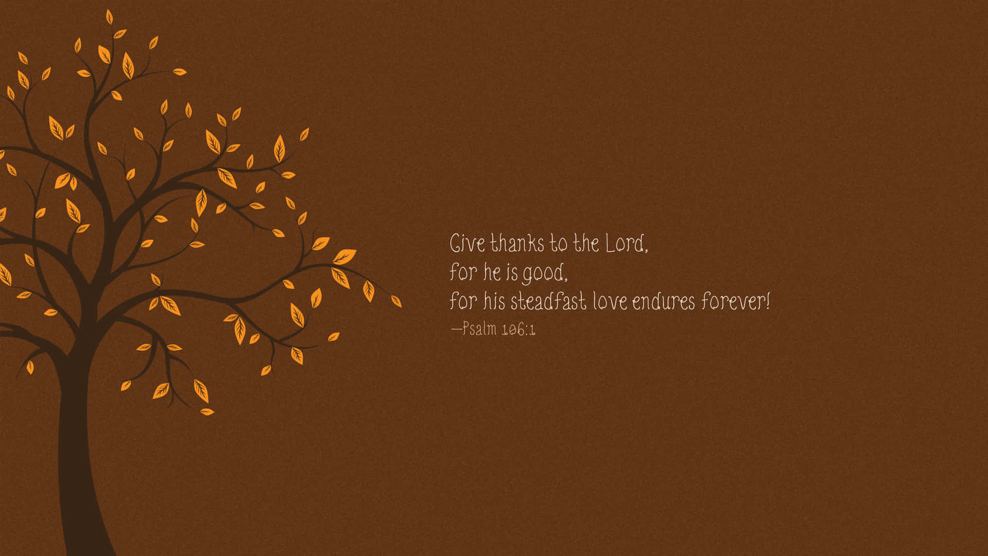 Steadfast Love Tree Graphic, Psalm 186:1, minimalist brown wallpaper, Full HD Desktop Wallpaper