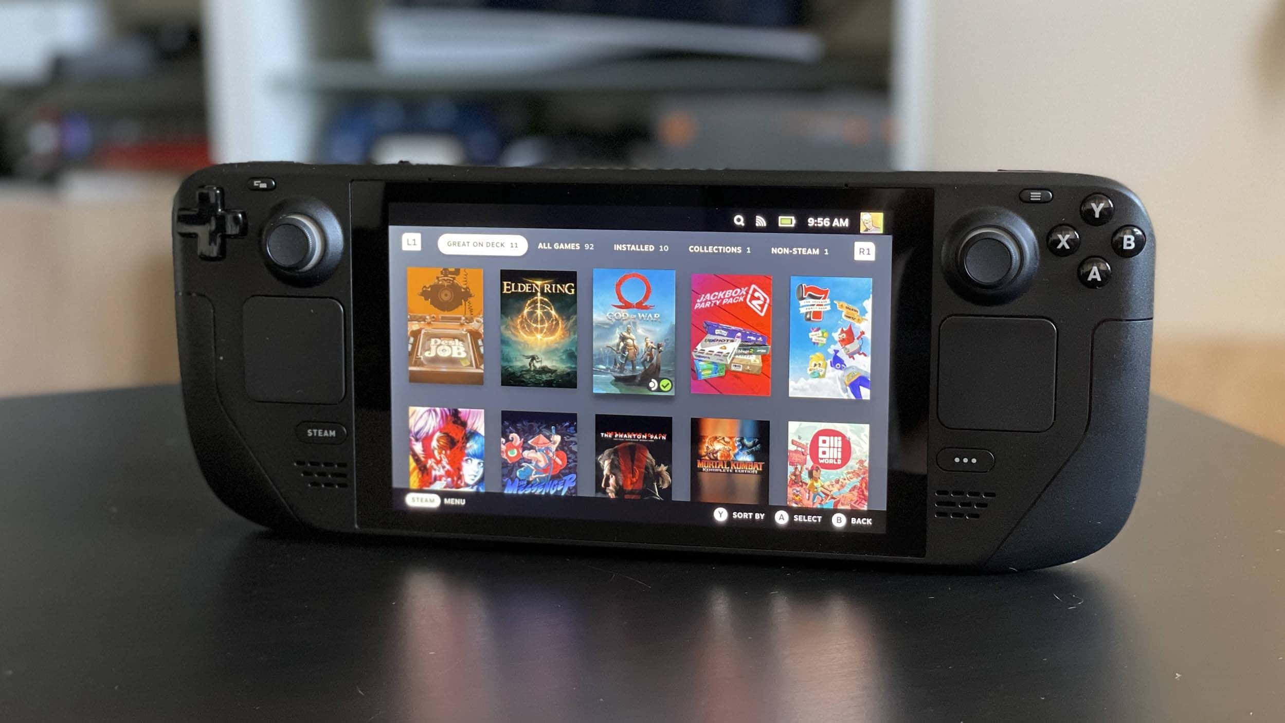 Steam Deck, handheld gaming device, black, Full HD Desktop Wallpaper