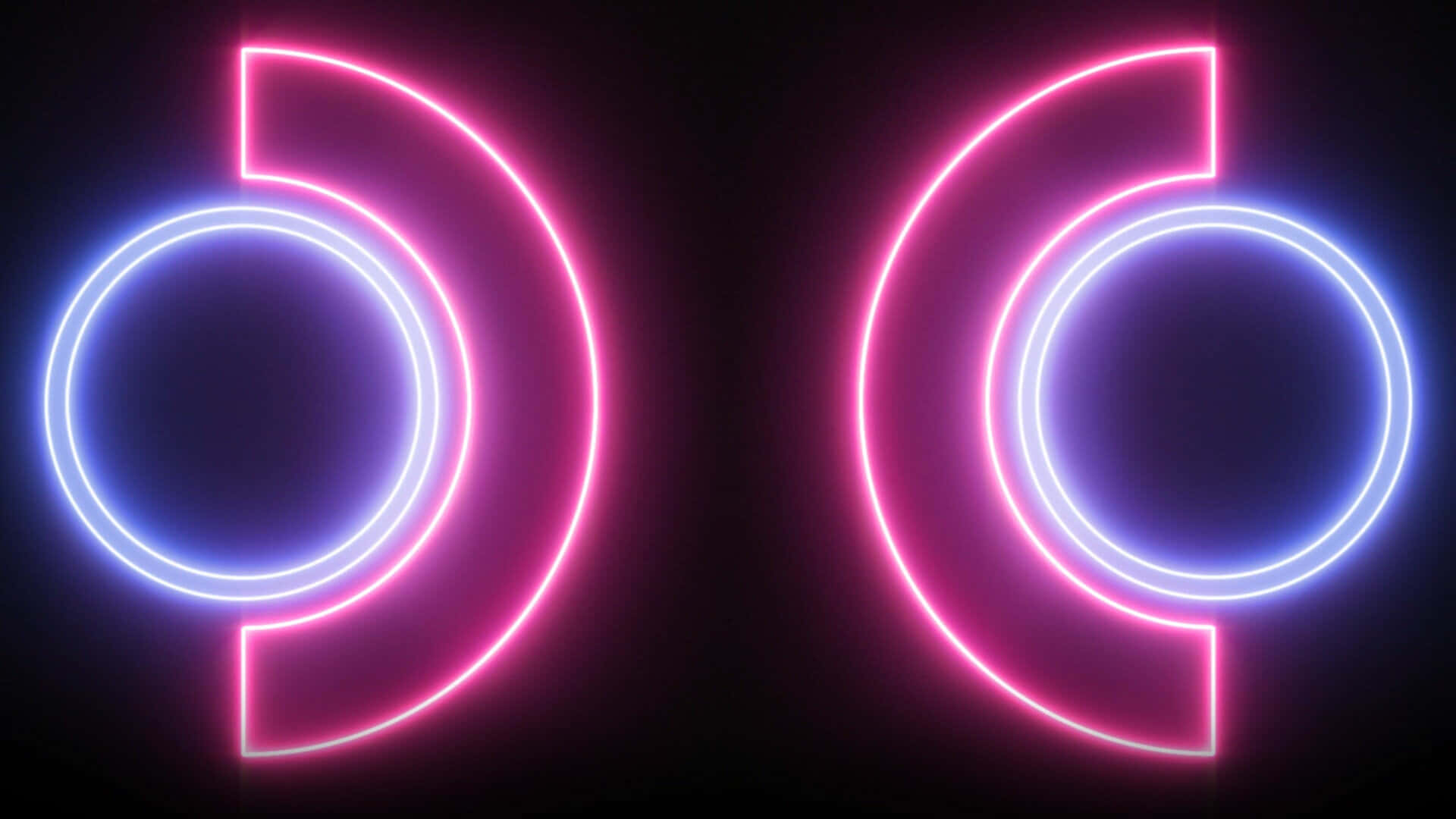 Neon Glow Steam Deck Logo, pink, blue, Full HD Desktop Wallpaper