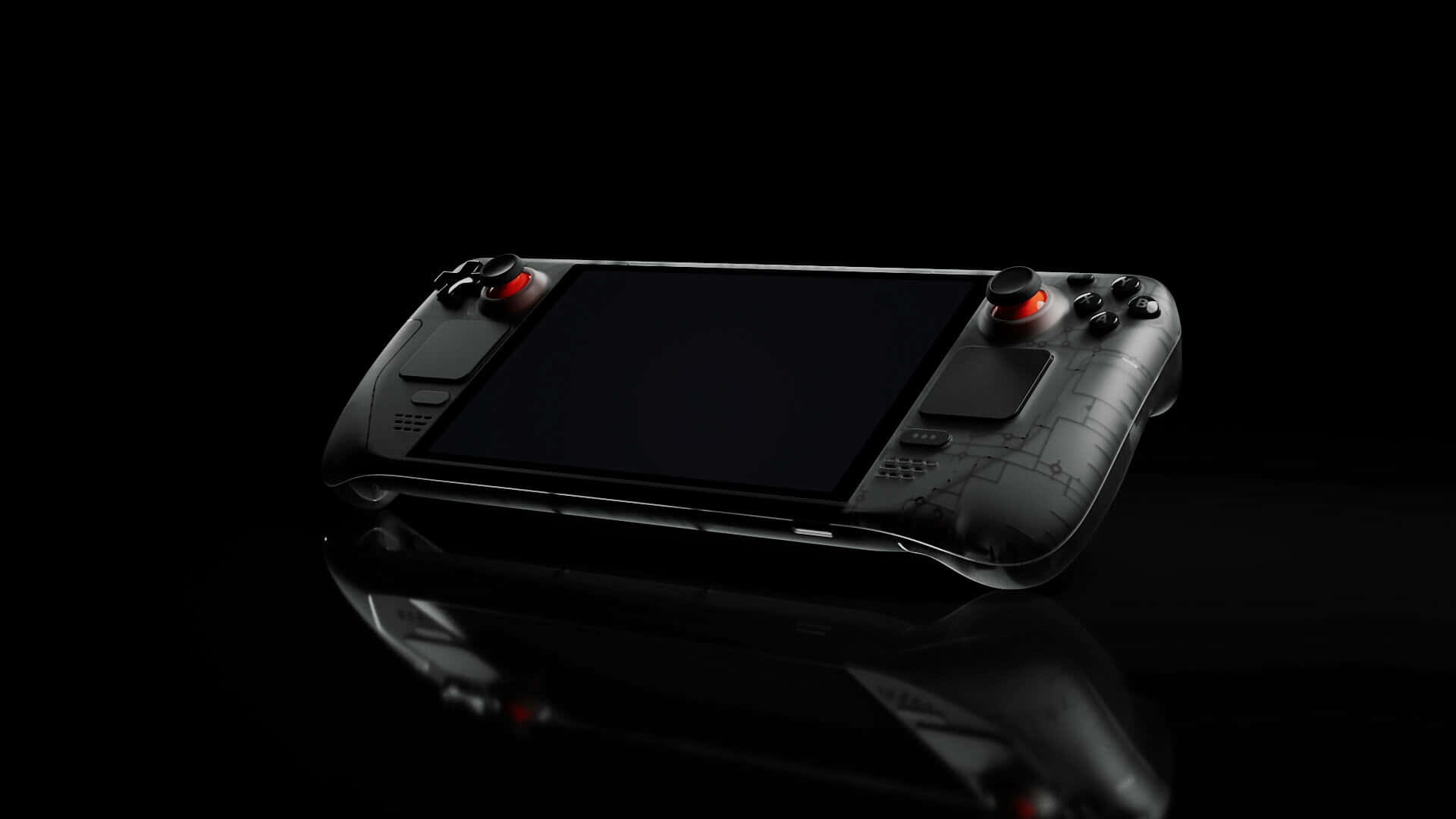 Steam Deck, handheld gaming console, sleek black, Full HD Desktop Wallpaper