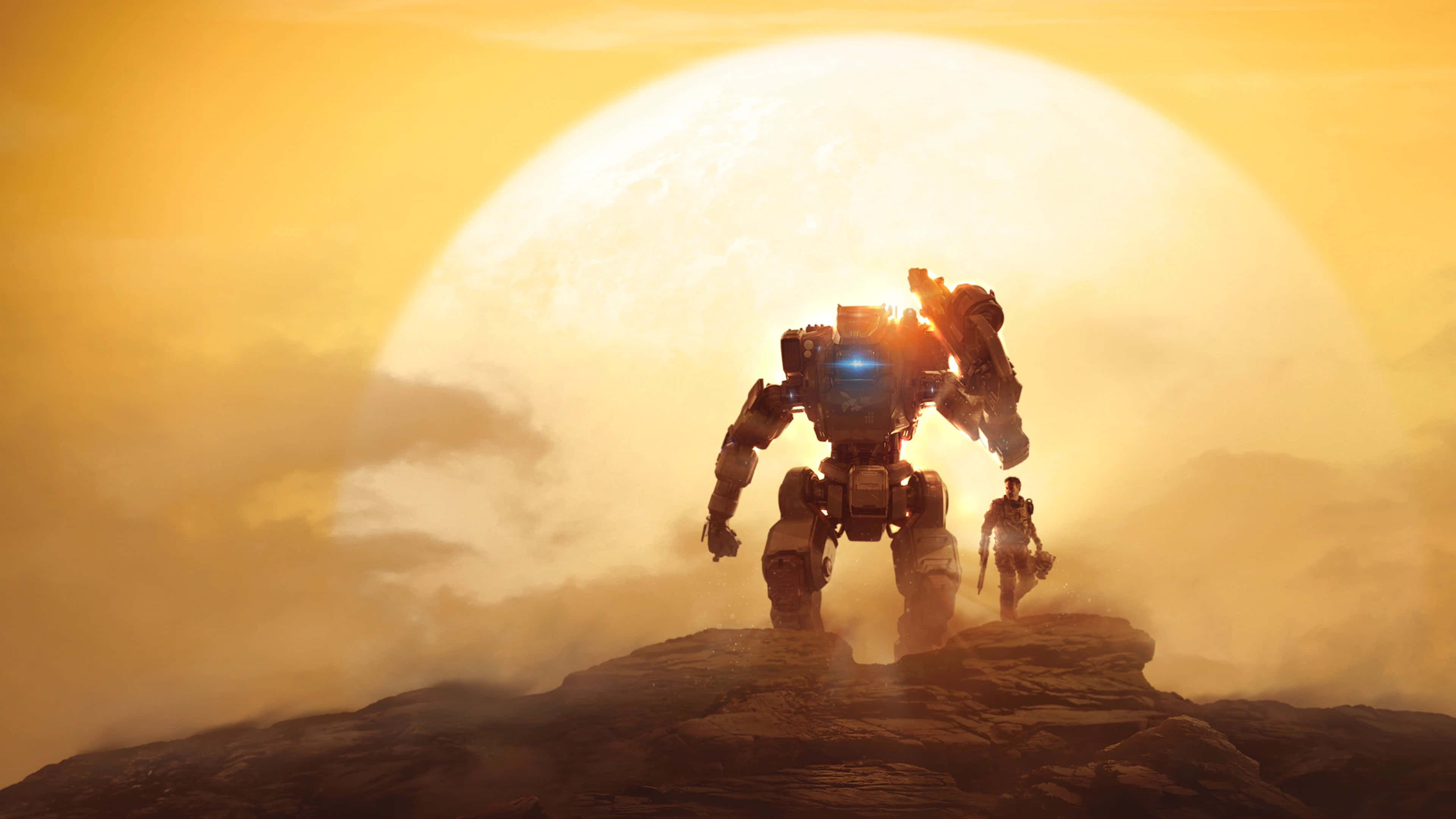 Steam Games, giant robot, lone human, 4K Desktop Wallpaper