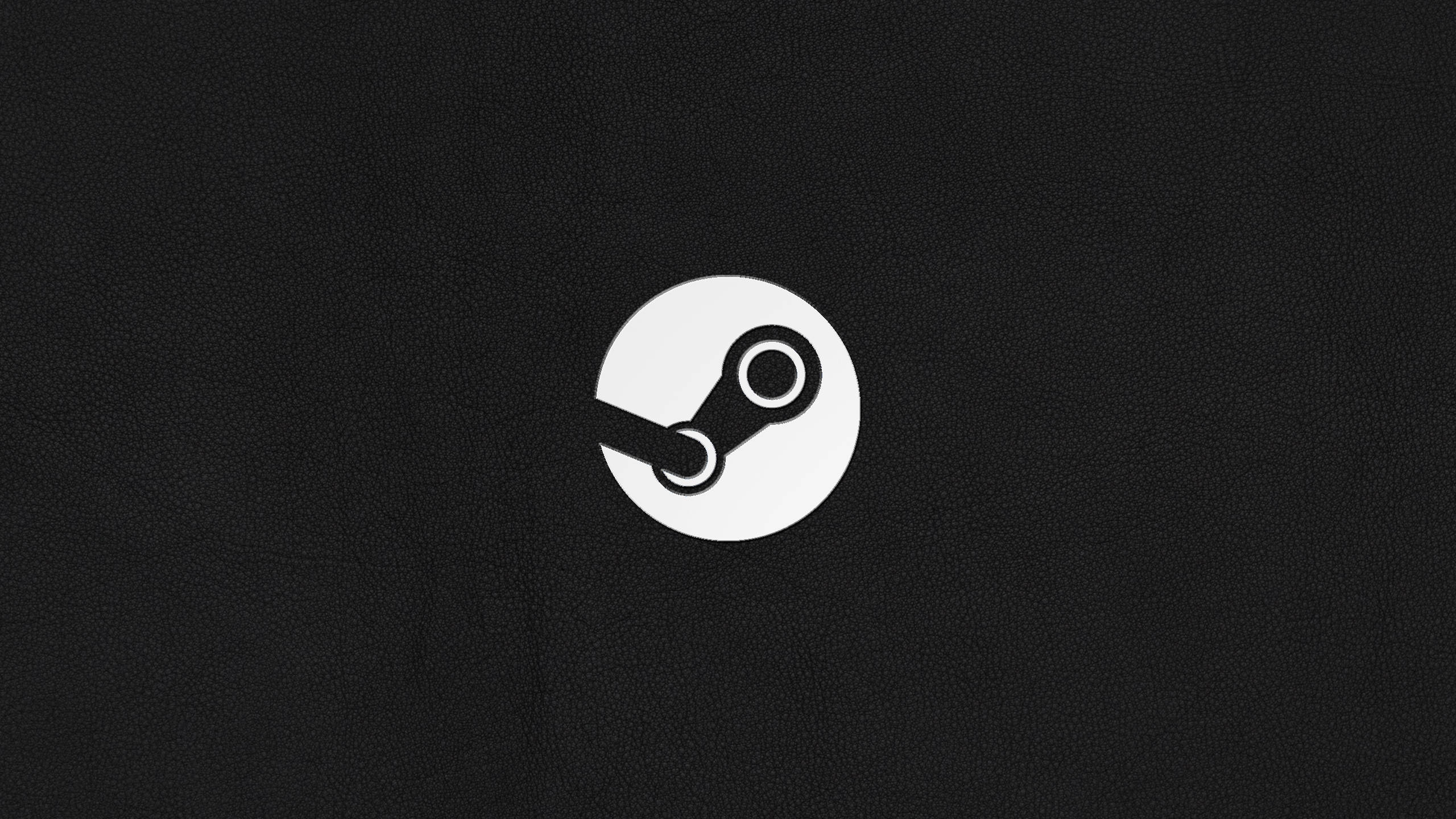 Steam, white, textured black background, 2K Desktop Wallpaper