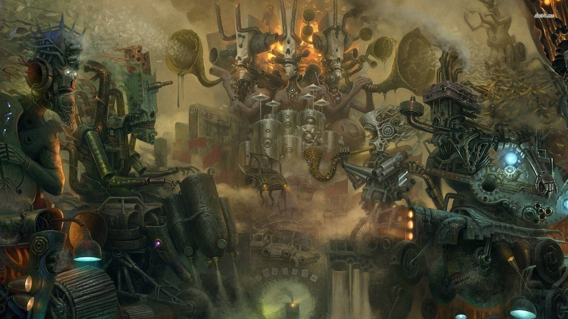 steampunk, mechanical marvel, colossal mechanical creatures, Full HD Desktop Wallpaper