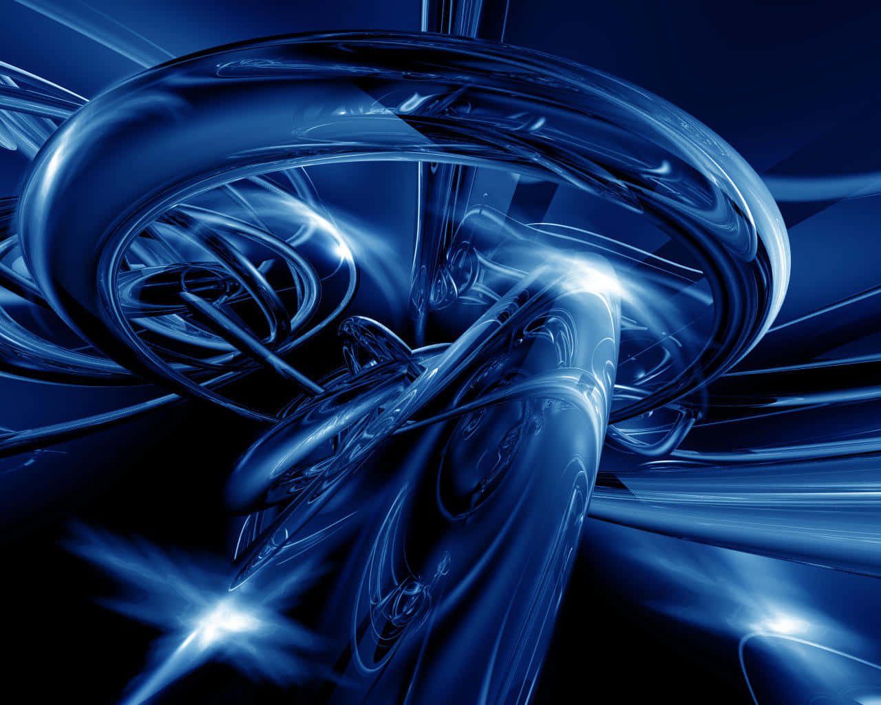 Steel Blue, glossy blue, abstract tubes, HD Desktop Wallpaper
