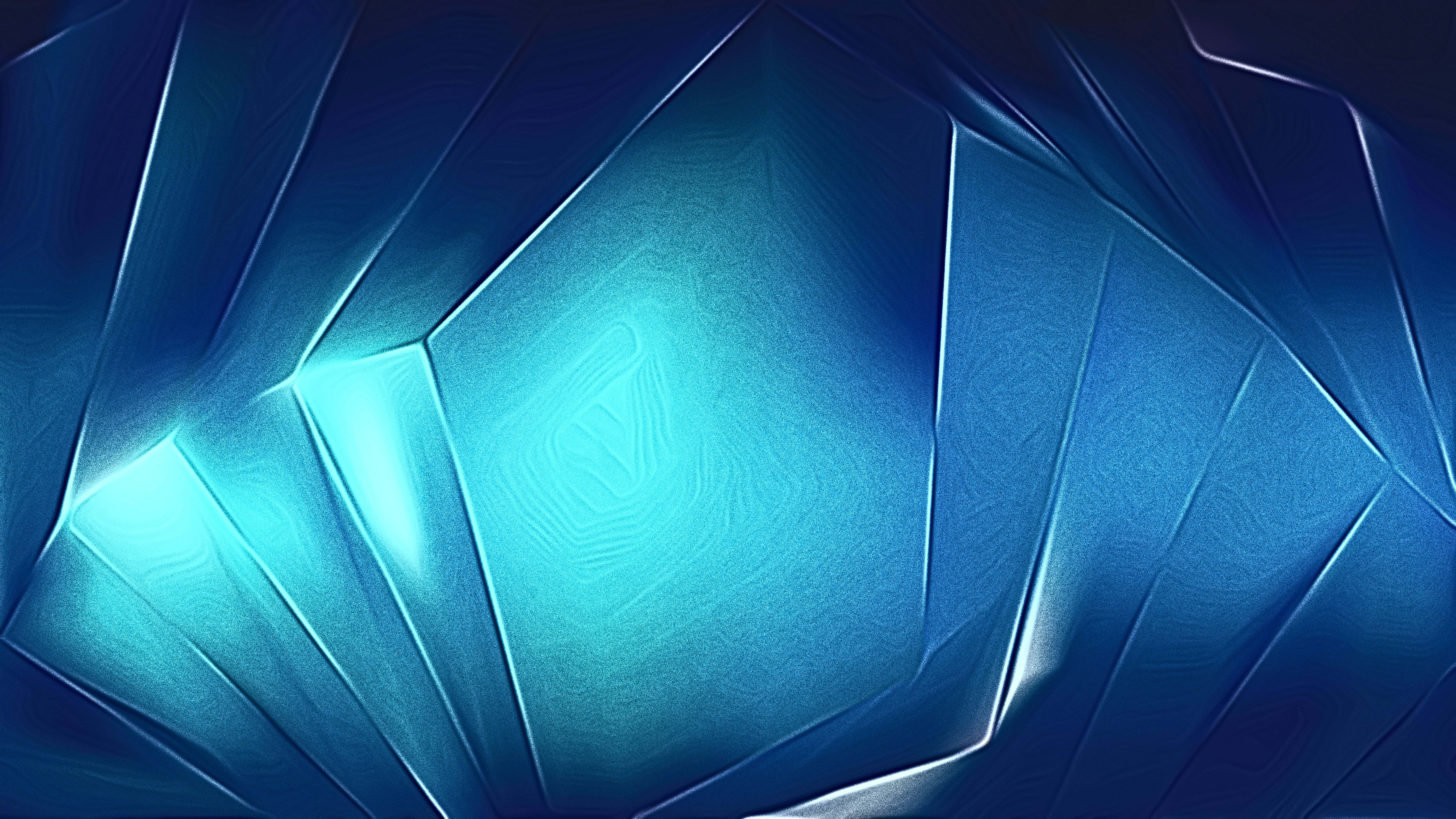 Steel Blue 8000 x 4500, glowing blue, geometric facets, 8K Desktop Wallpaper