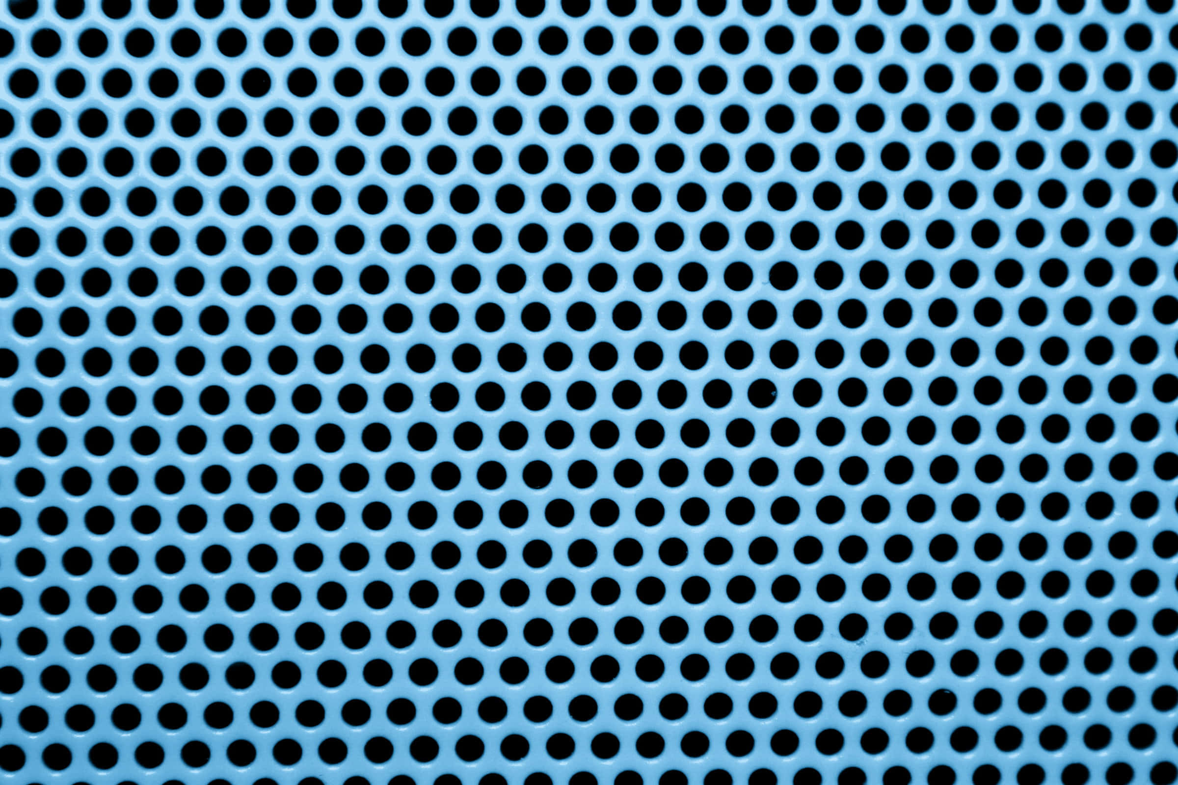 Steel Blue, blue perforated metal surface, evenly spaced black circular holes, Full HD Desktop Wallpaper