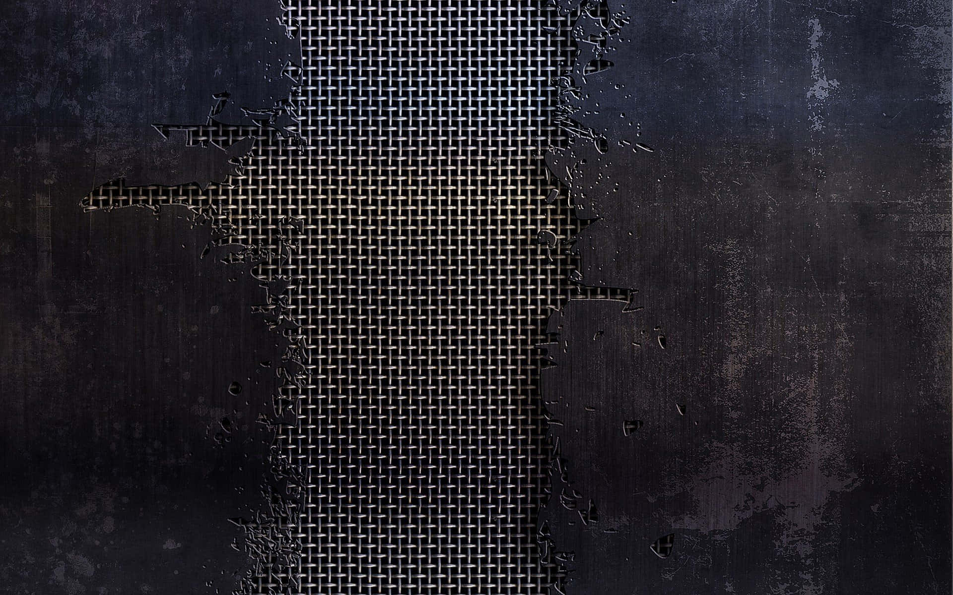 steel, dark textured wall, woven metal grid, Full HD Desktop Wallpaper