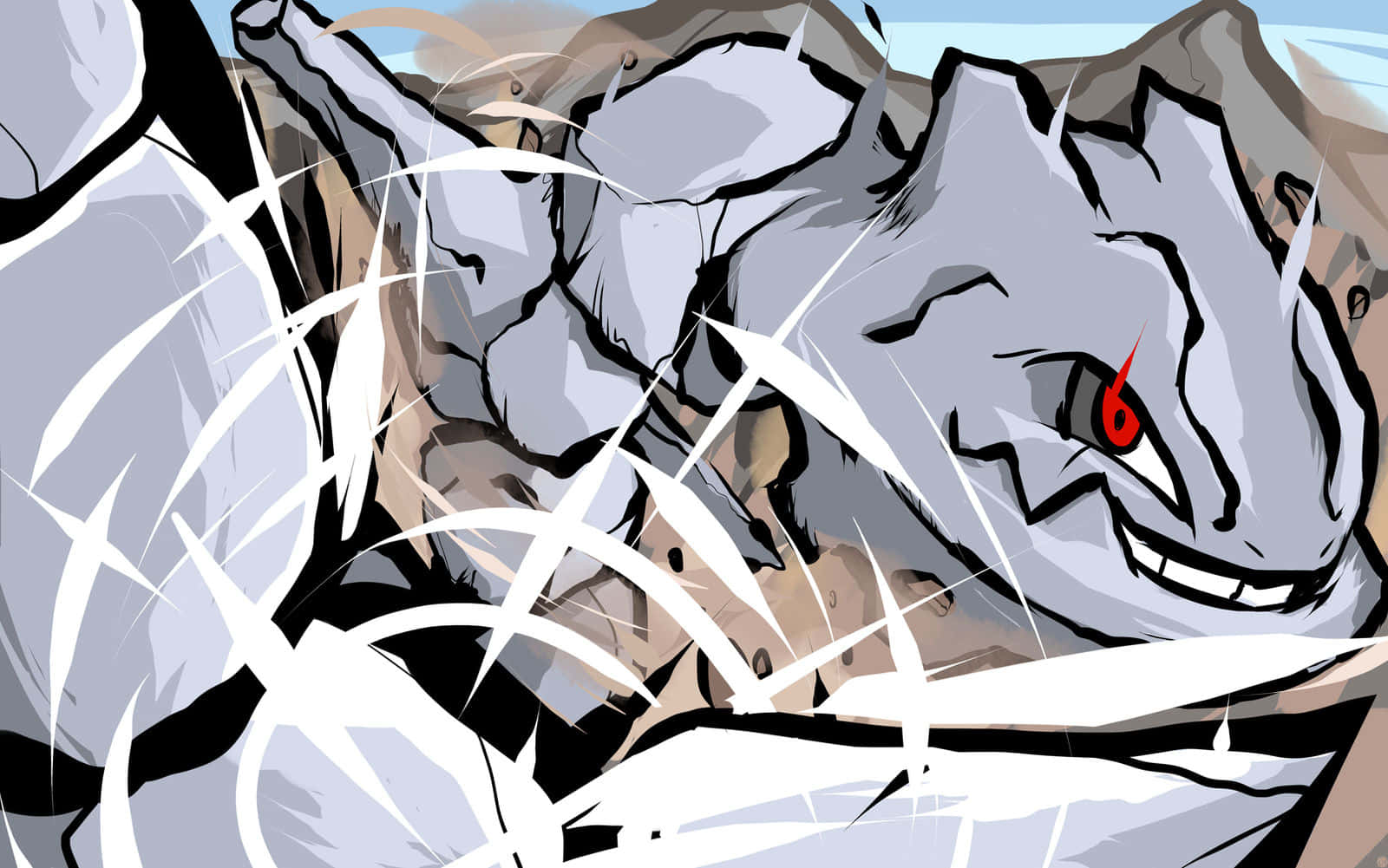 Cartoon Steelix, tail whip, gray dragon, HD Desktop Wallpaper
