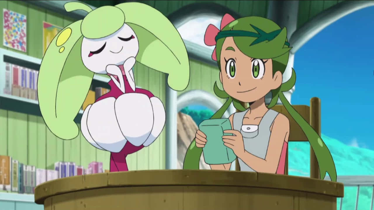 Steenee, green hair, pink bow, HD Desktop Wallpaper