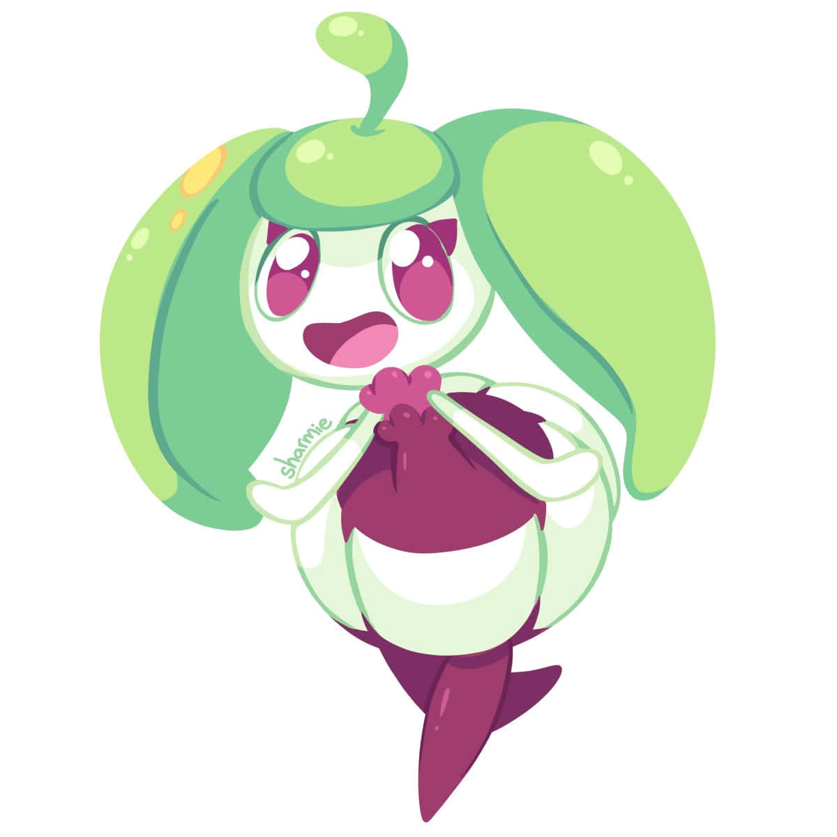 Steenee, green and purple, anime-style, SD Desktop Wallpaper