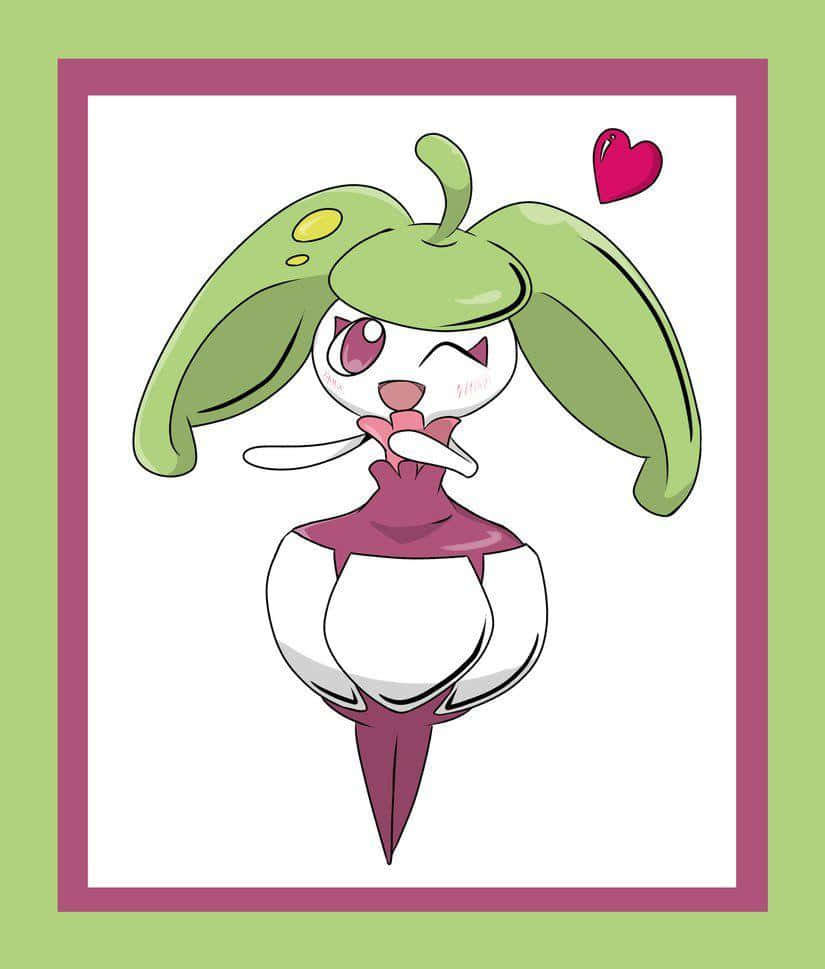 Steenee, pink frame, green leaf ears, SD Phone Wallpaper