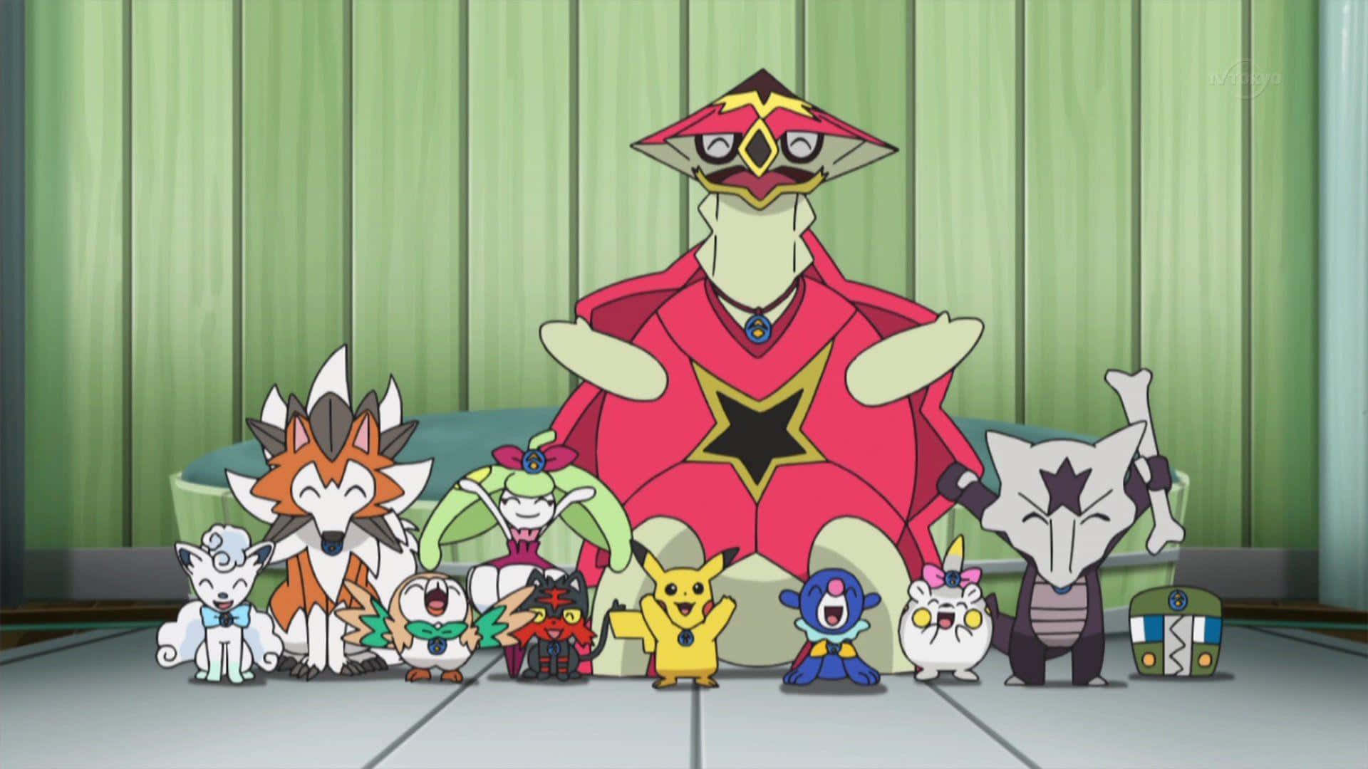 Steenee, group of friends, colorful Pokémon characters, Full HD Desktop Wallpaper