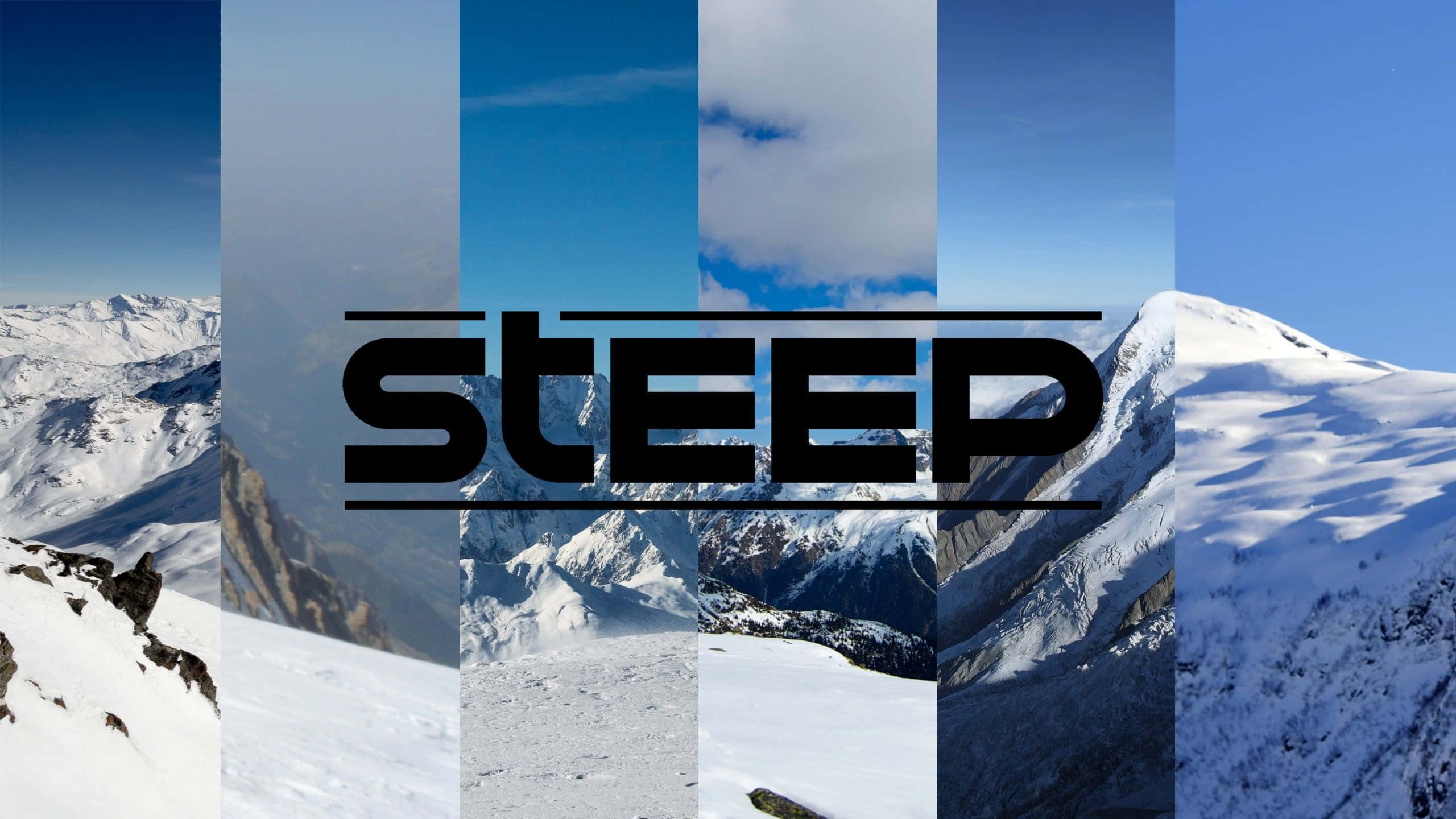 Steep, snowy mountain peaks, slopes, 2K Desktop Wallpaper