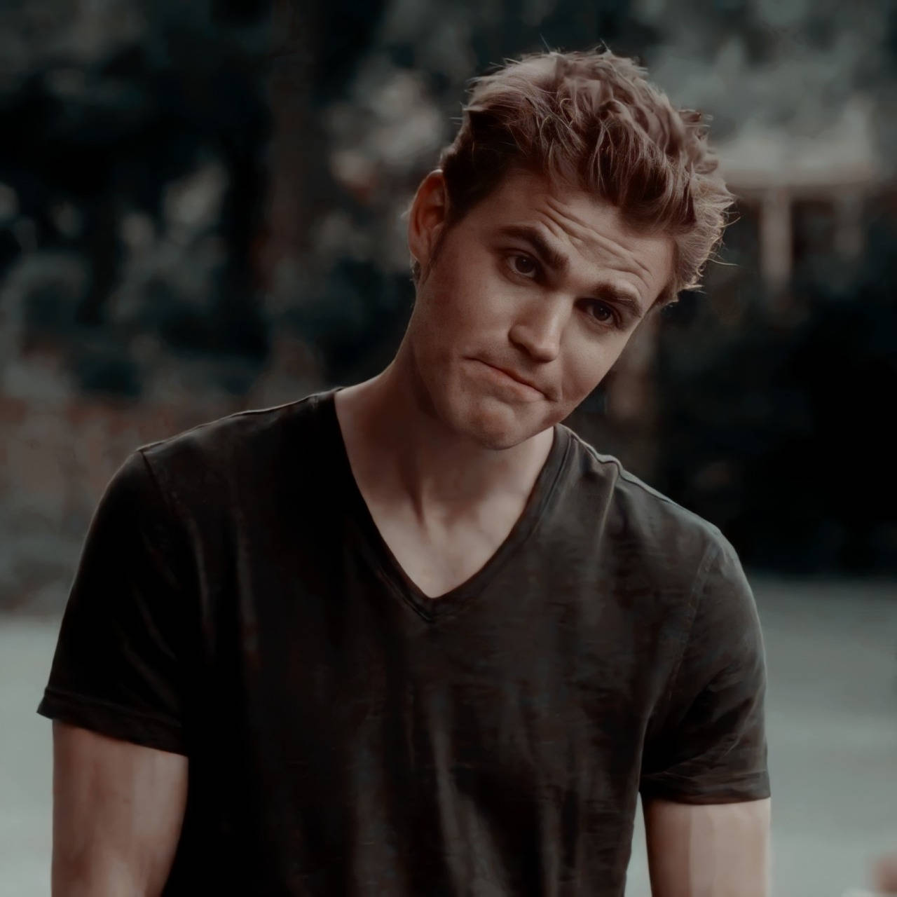 Stefan Salvatore, tousled hair, skeptical expression, HD Desktop Wallpaper