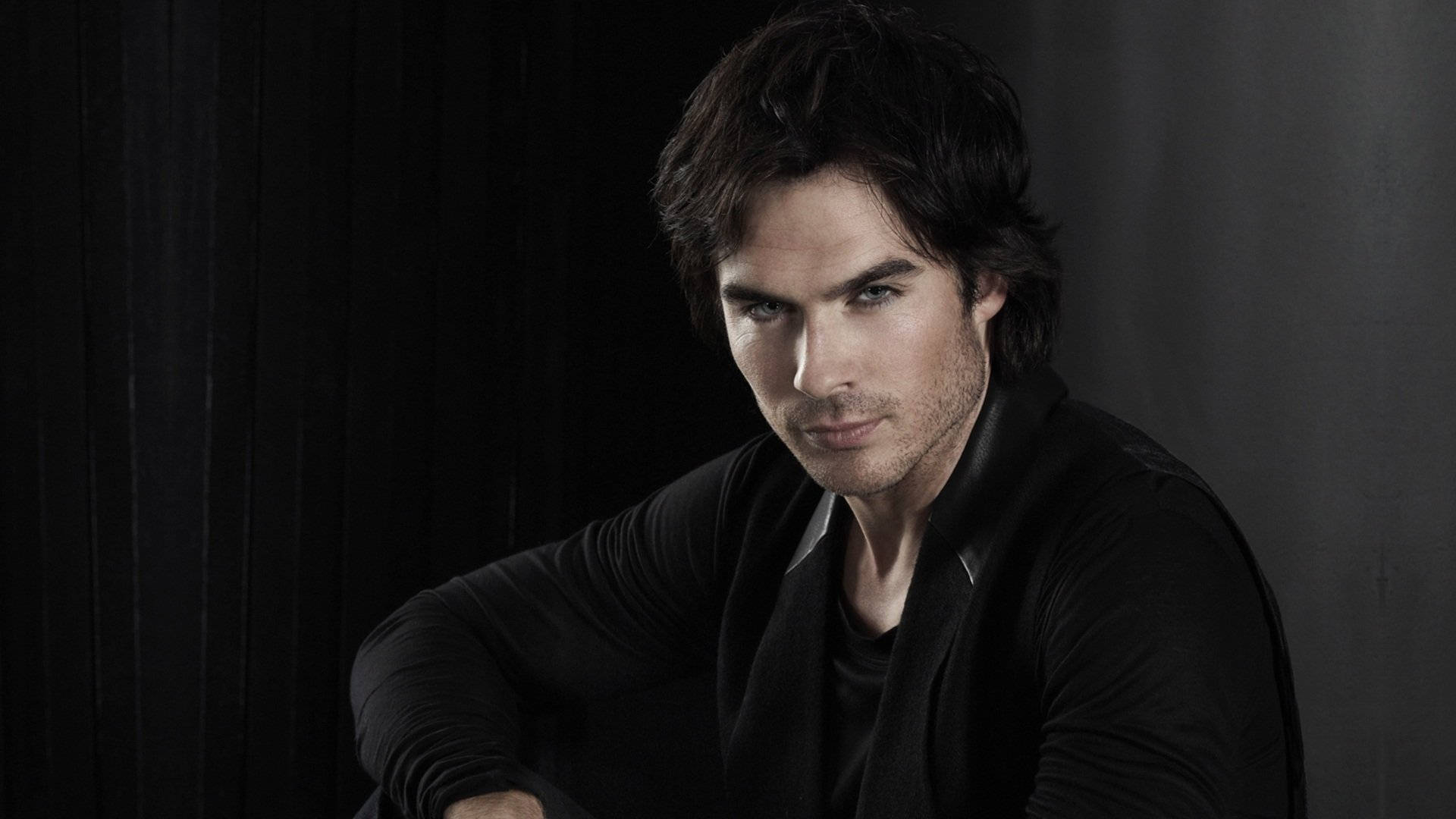 Stefan Salvatore, black suit, dark hair, Full HD Desktop Wallpaper