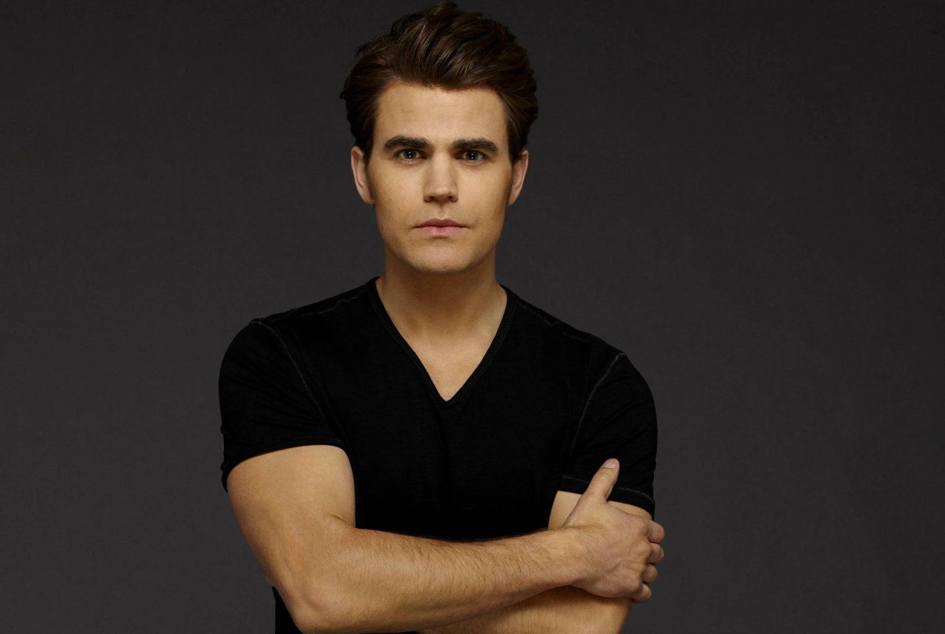 Stefan Salvatore, dark hair, intense gaze, Full HD Desktop Wallpaper