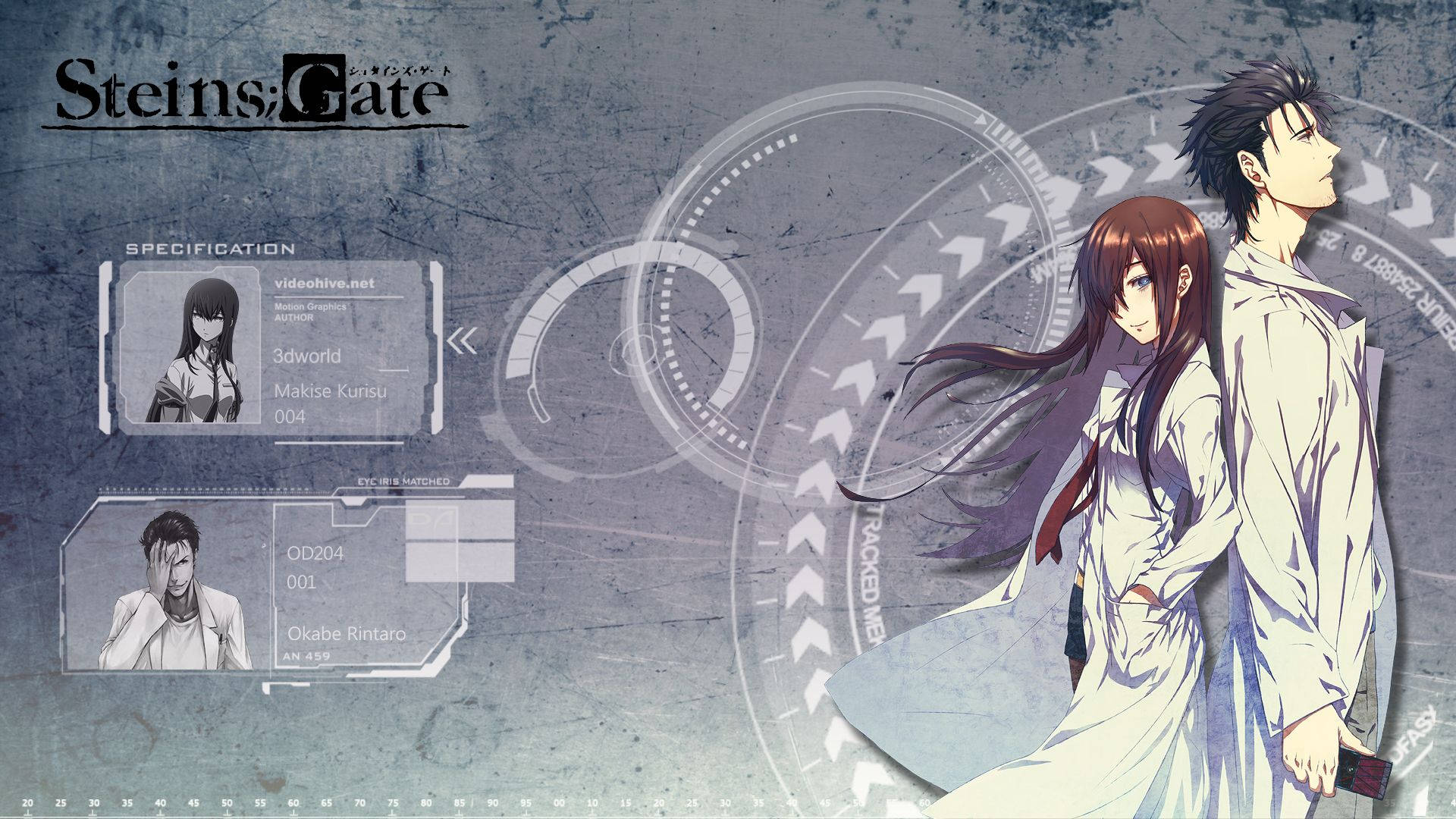 Steins Gate, Digital Identification Poster, anime characters, Full HD Desktop Wallpaper