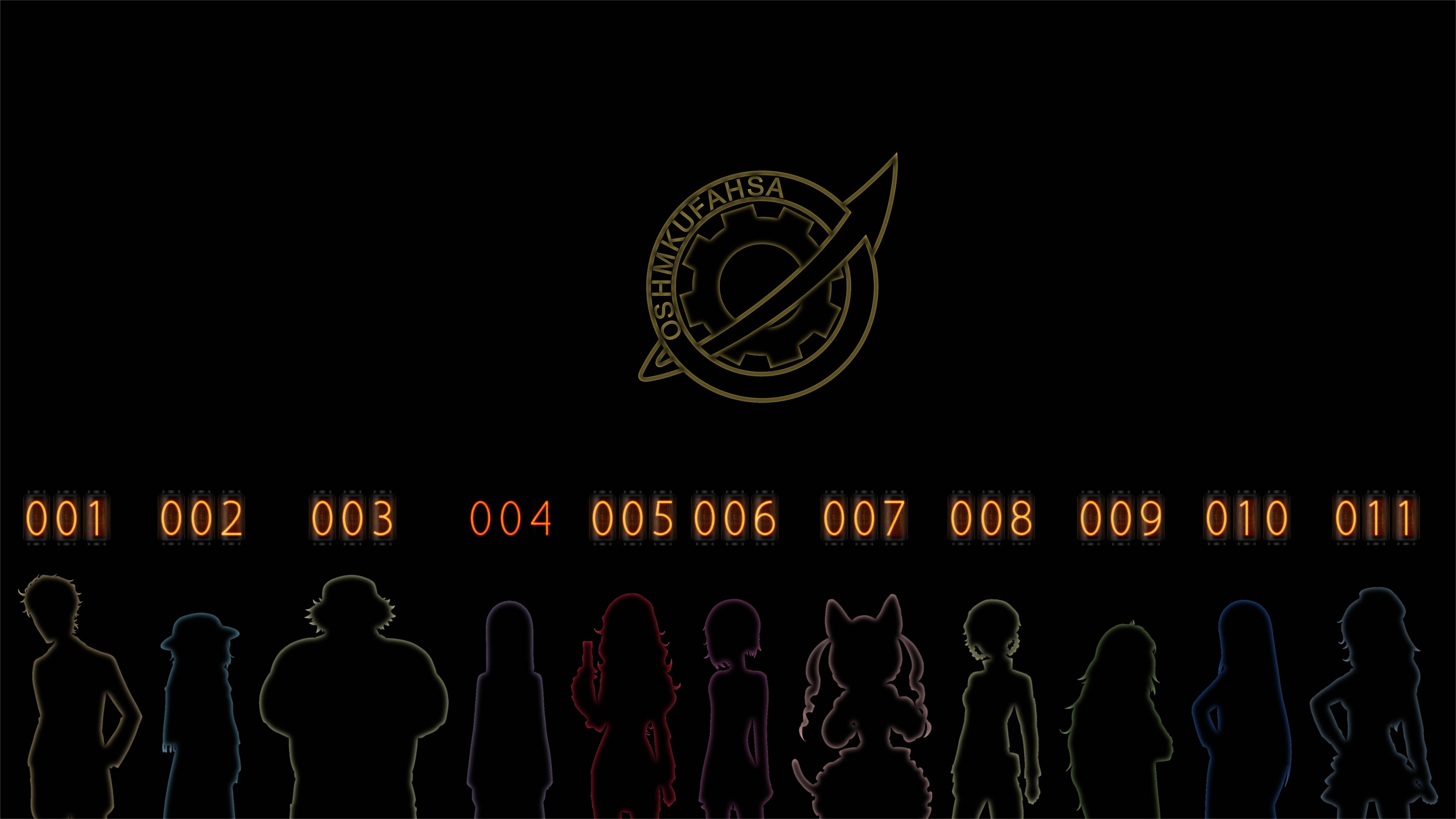 Steins Gate, neon colors, glowing logo, 5K Desktop Wallpaper